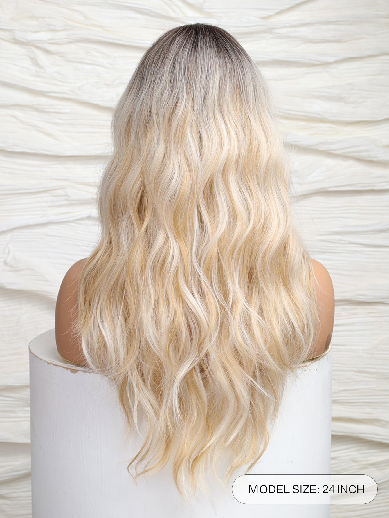 Blonde Bodywave Gold Highlight With Dark Roots Synthetic Wig LC2061-1