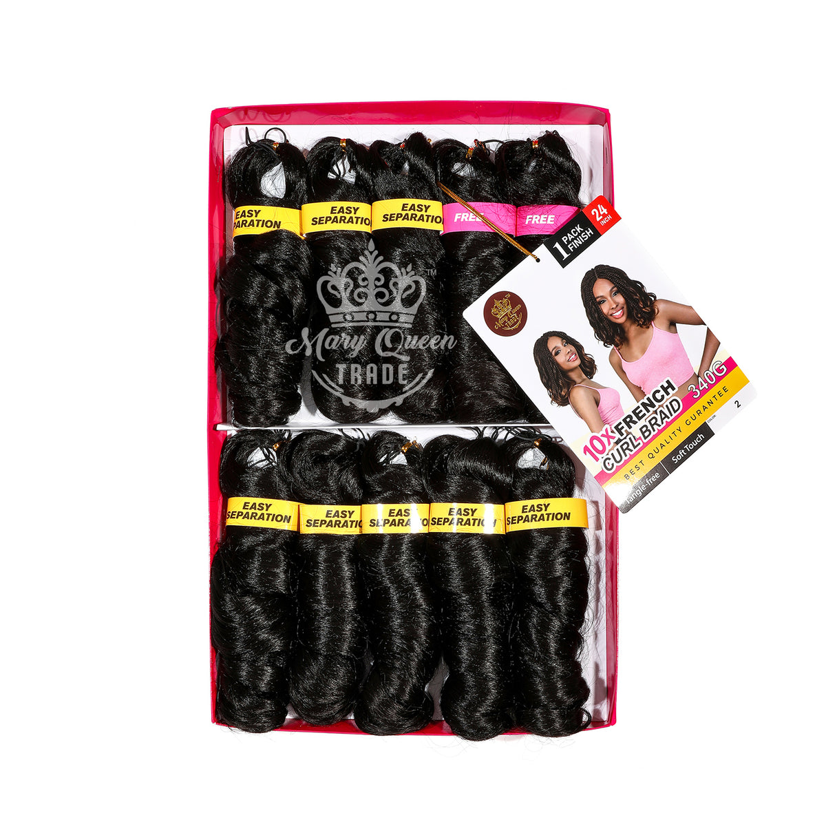 10X French Curl Braiding Hair 24"