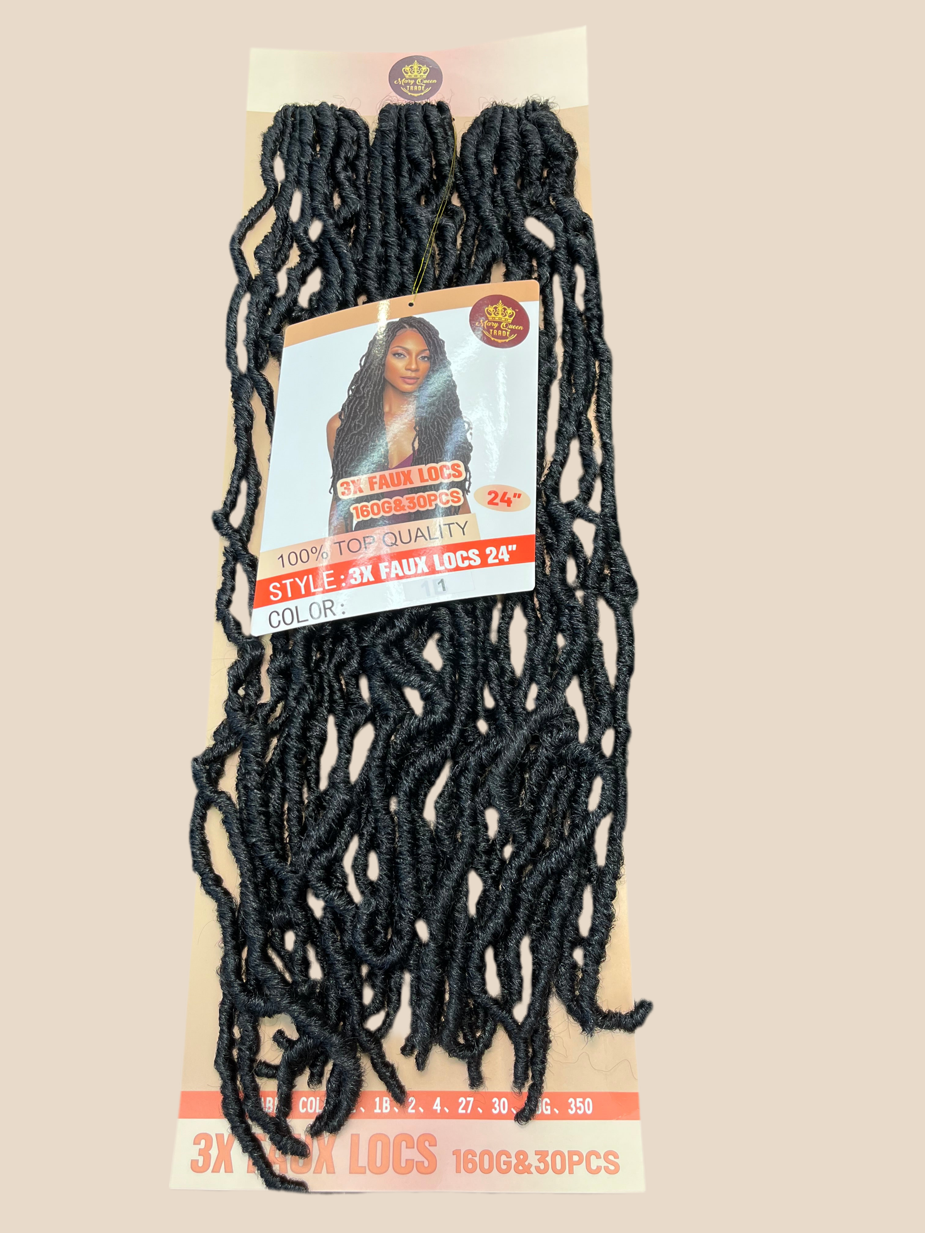 3X Faux Locs 24"