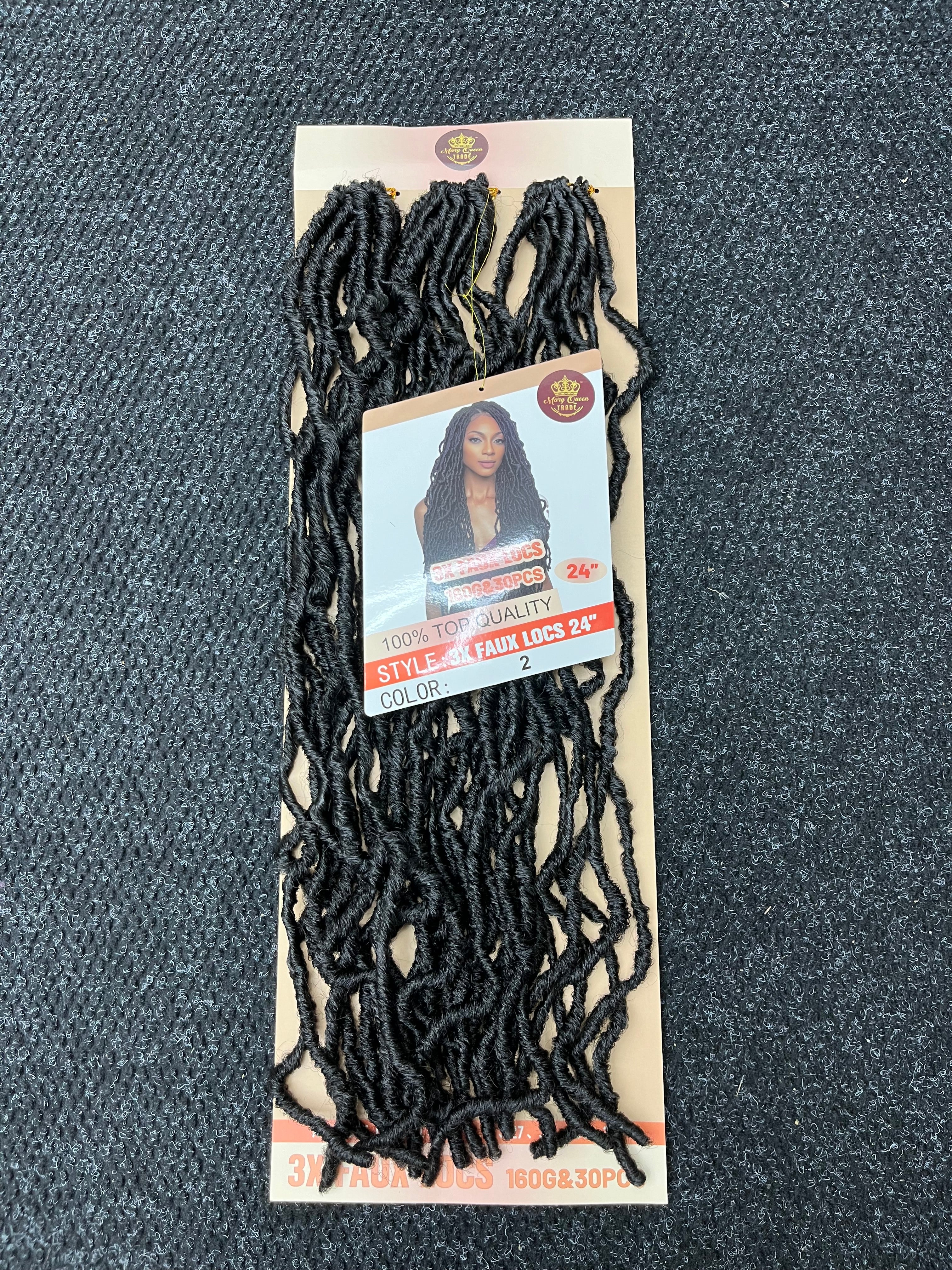 3X Faux Locs 24"