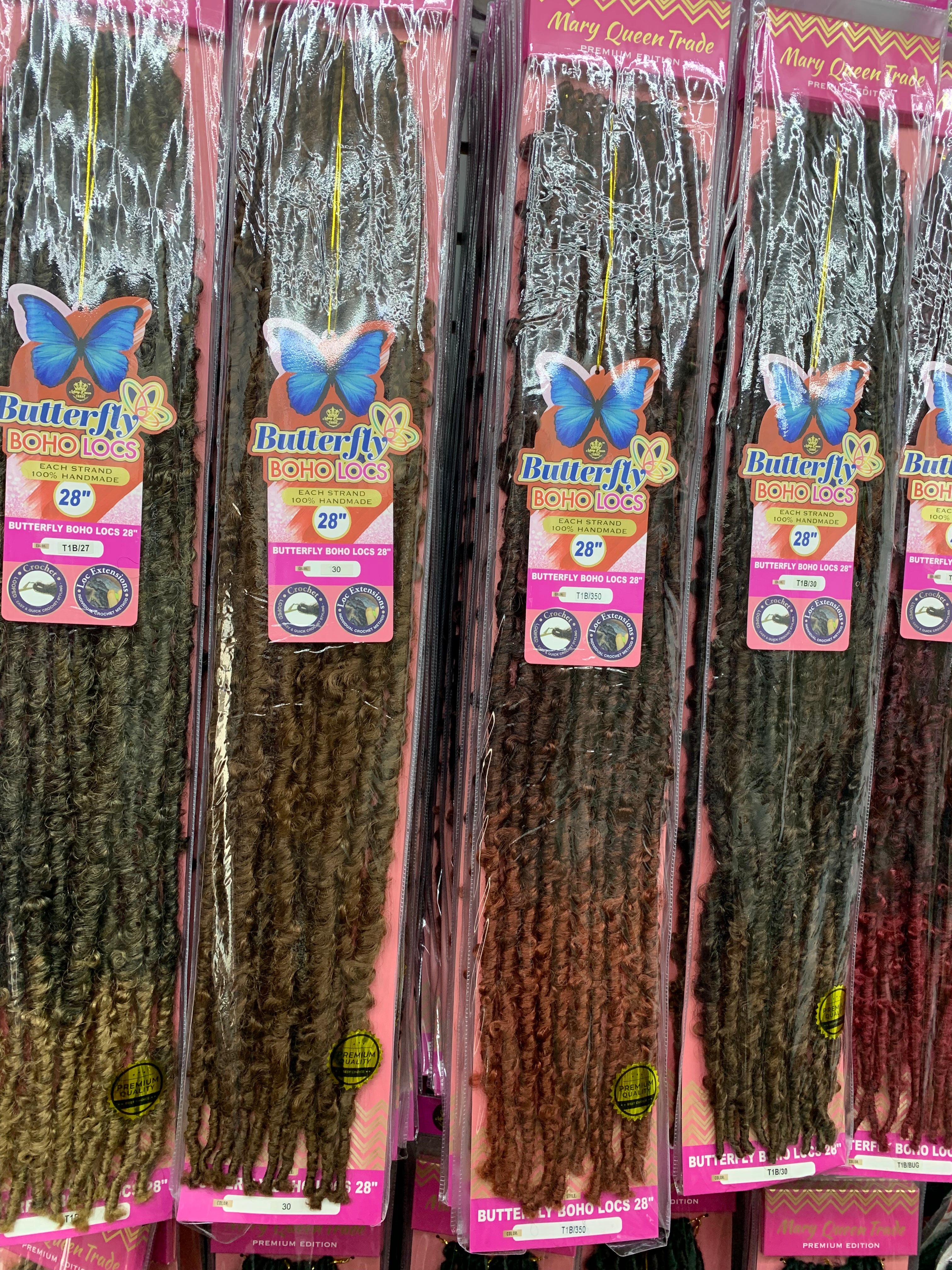 Extensions de cheveux tressées en forme de papillon, 28 pouces - Vente en gros