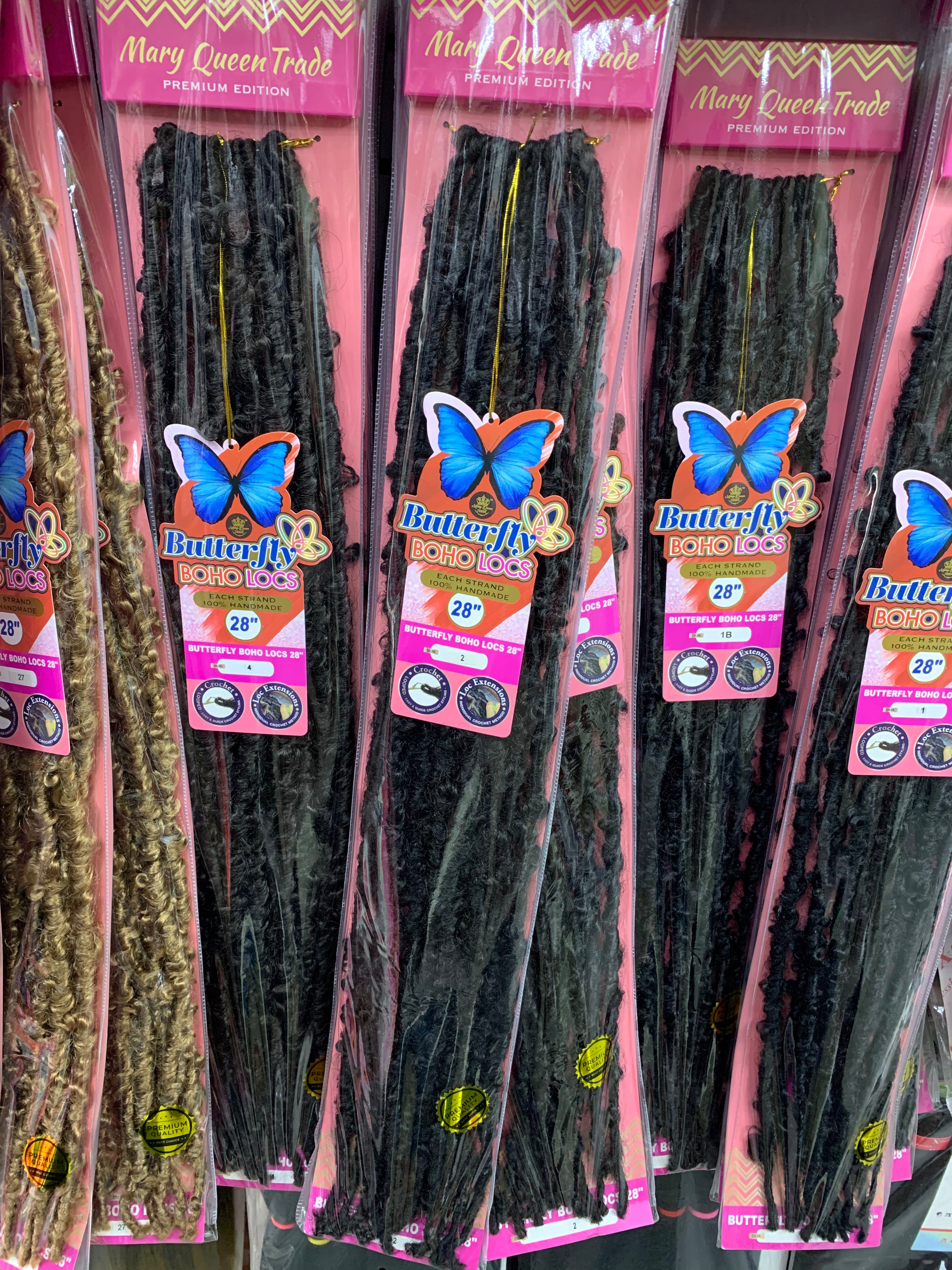 Extensions de cheveux tressées en forme de papillon, 28 pouces - Vente en gros