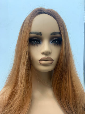 Long copper brown wavy wig - LC9007