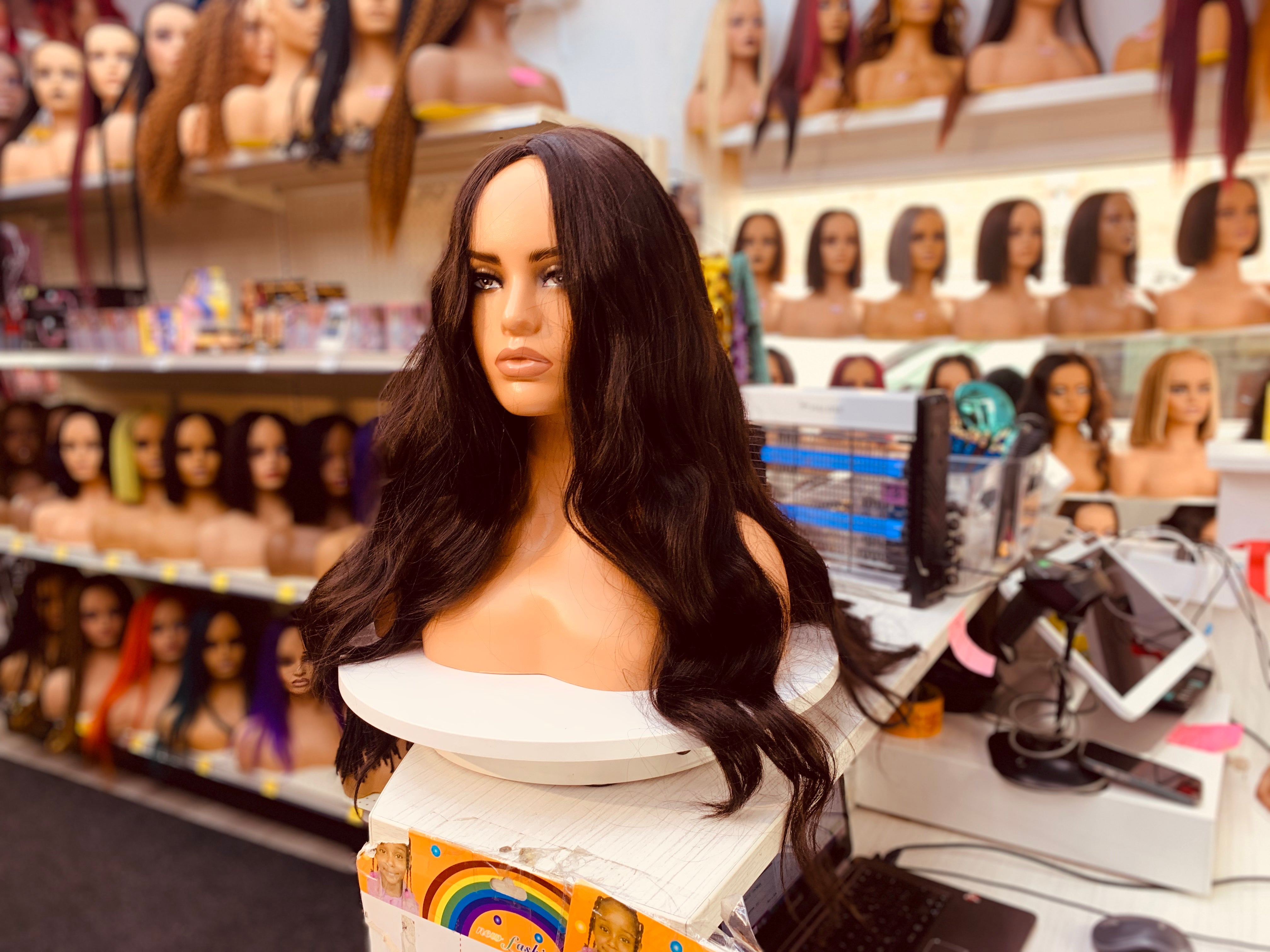 Long Wavy Dark Brown Synthetic Wigs - FZ116