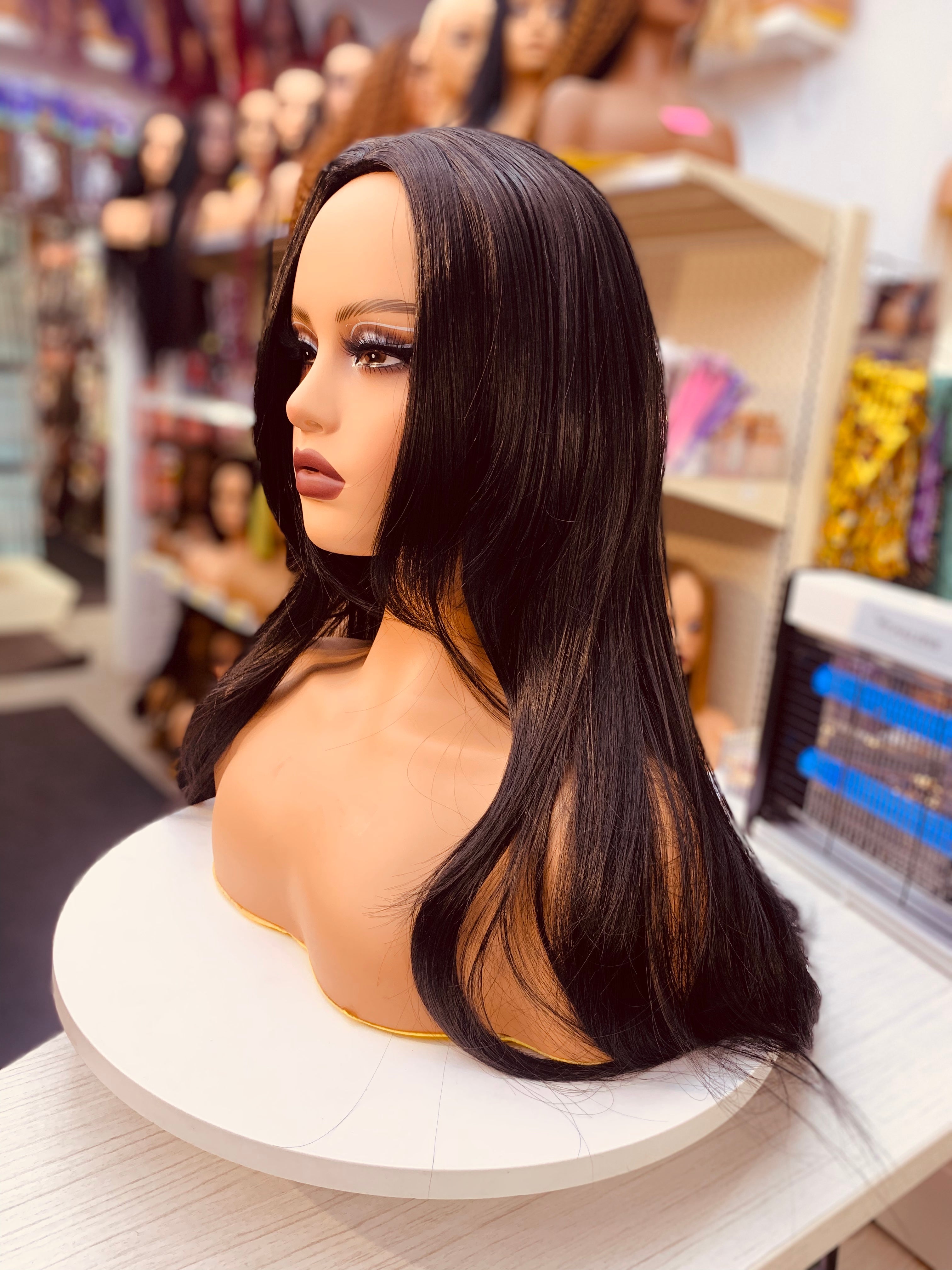 Long Straight Black Synthetic Wigs - WL1101