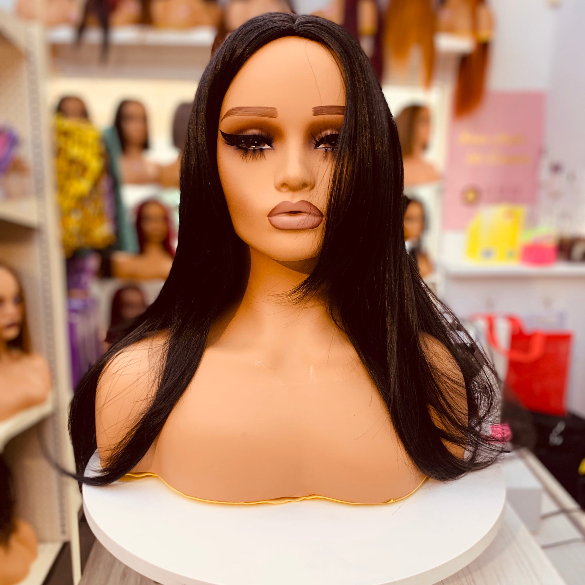 Long Wavy Black Synthetic Wigs - WL1113-6