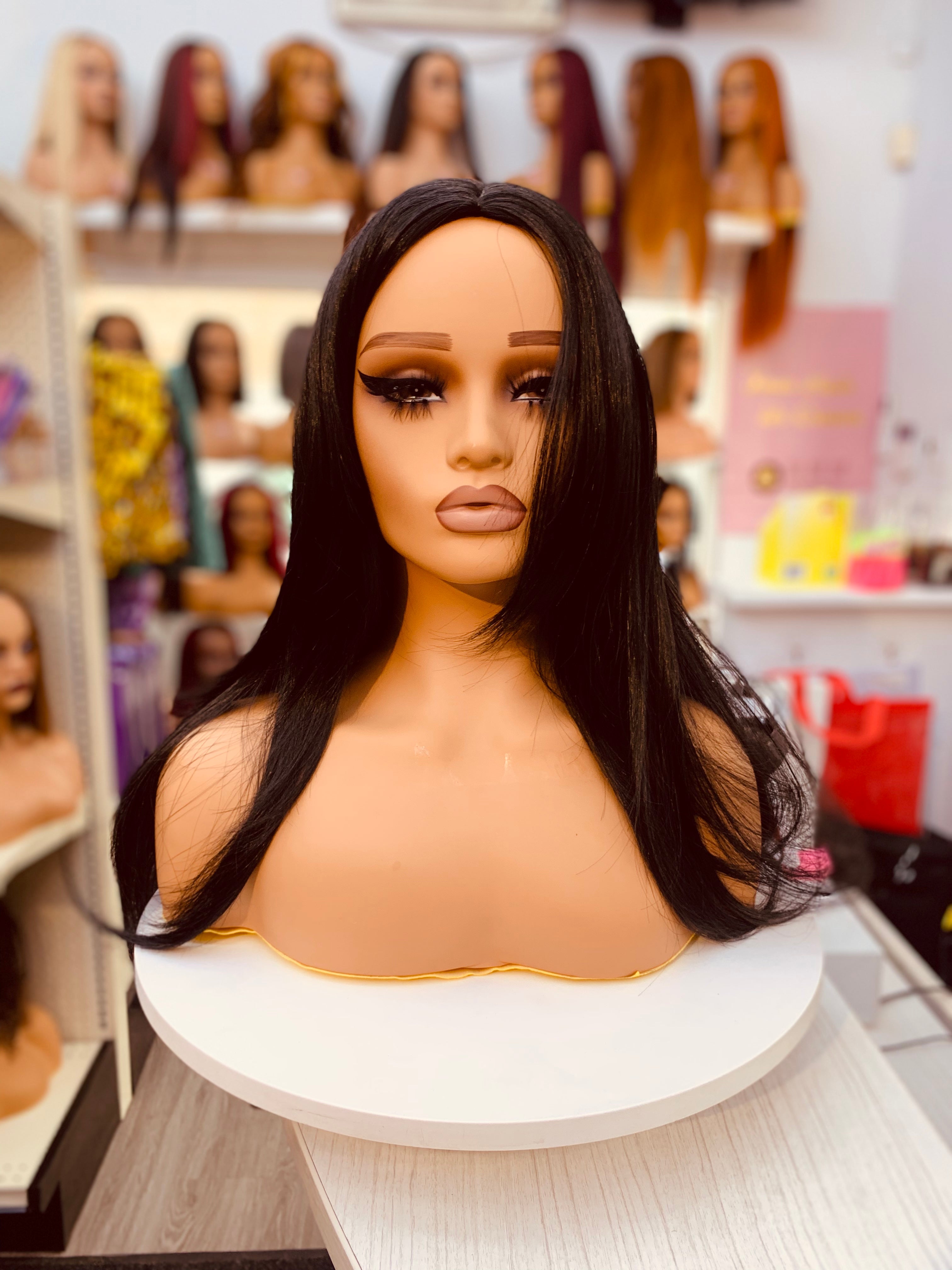 Long Wavy Black Synthetic Wigs - WL1113-6