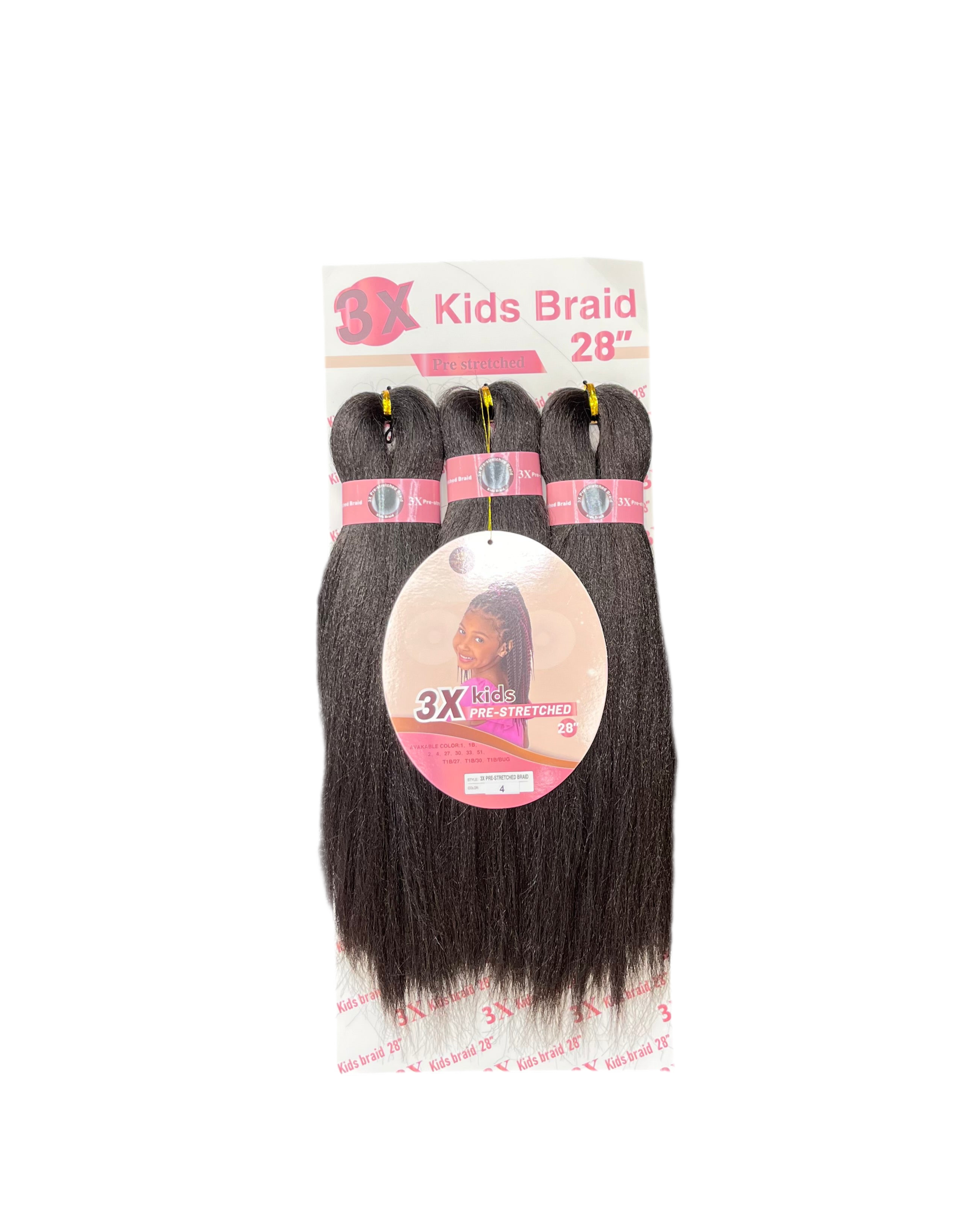3X Kids Braids Pre-Stretched 28"