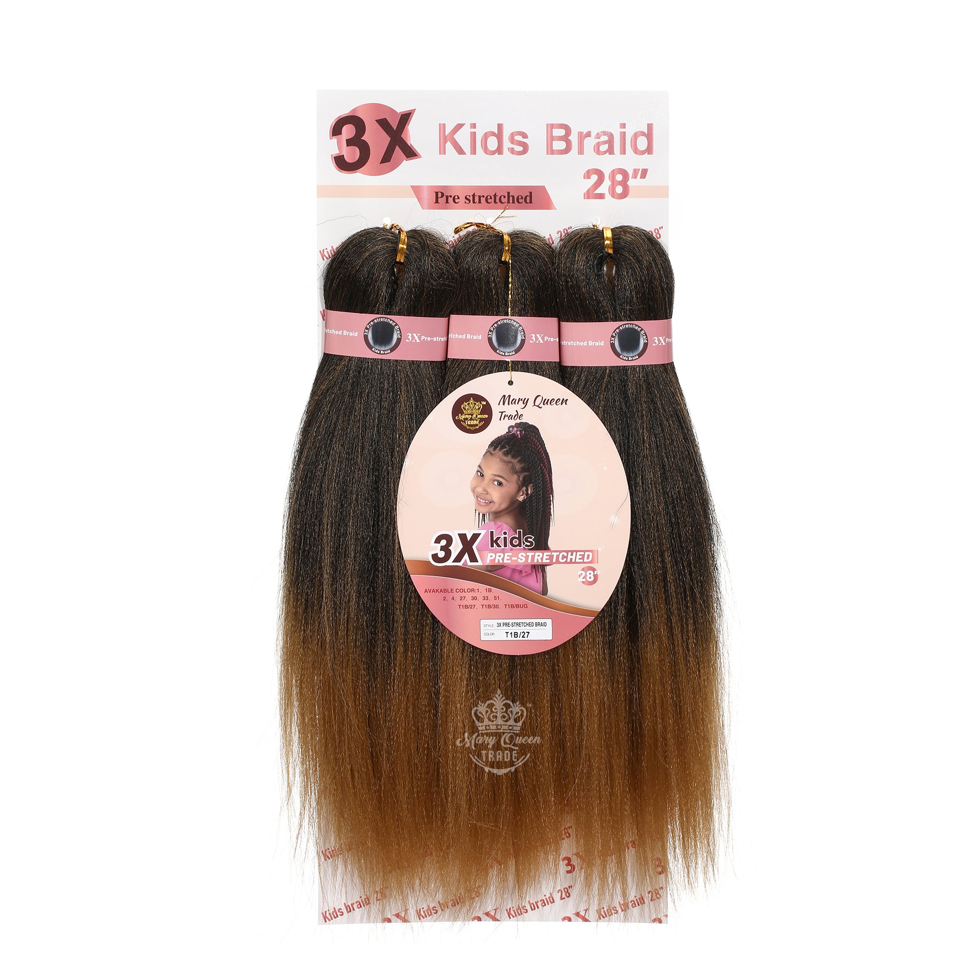 3X Kids Braids Pre-Stretched 28"