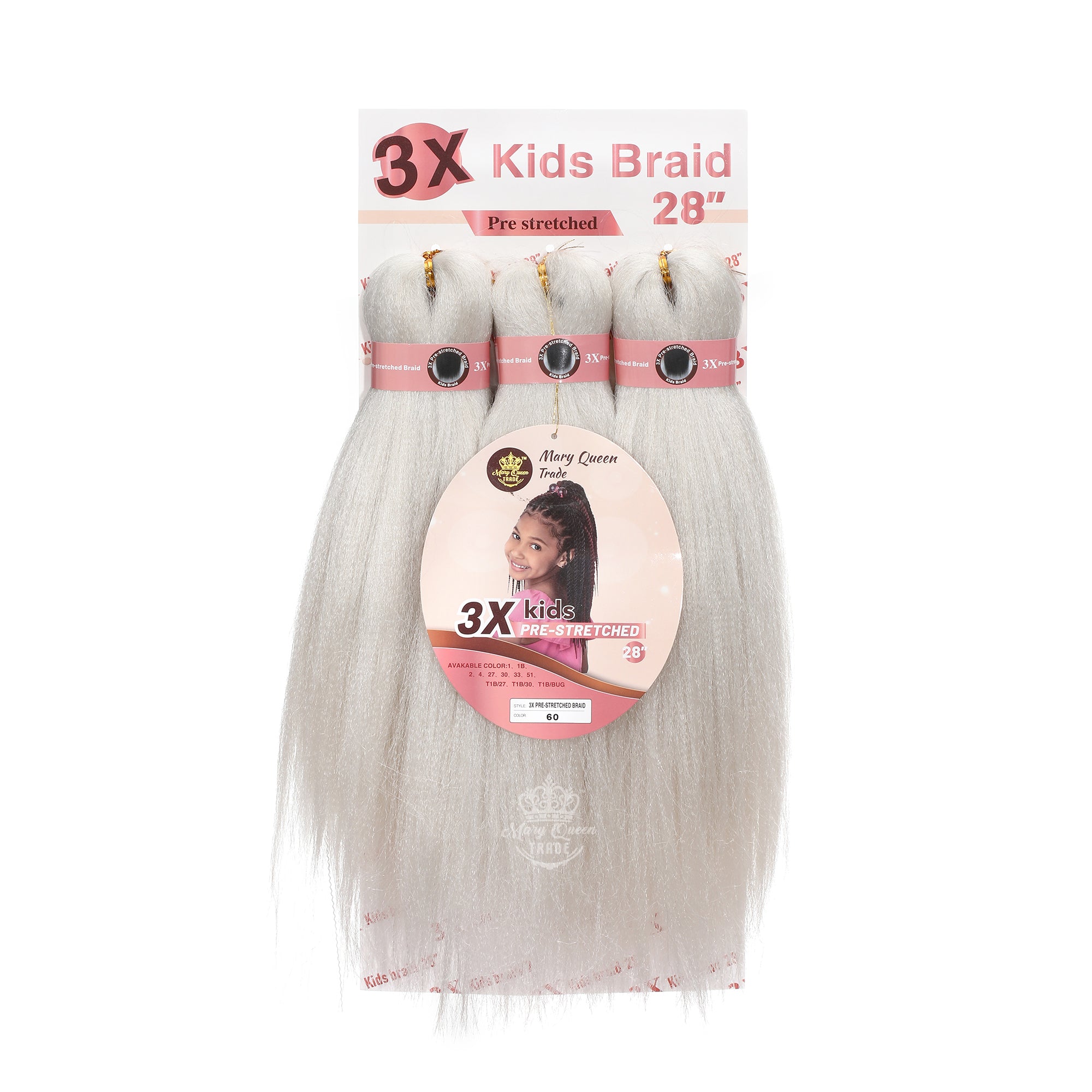 3X Kids Braids Pre-Stretched 28"