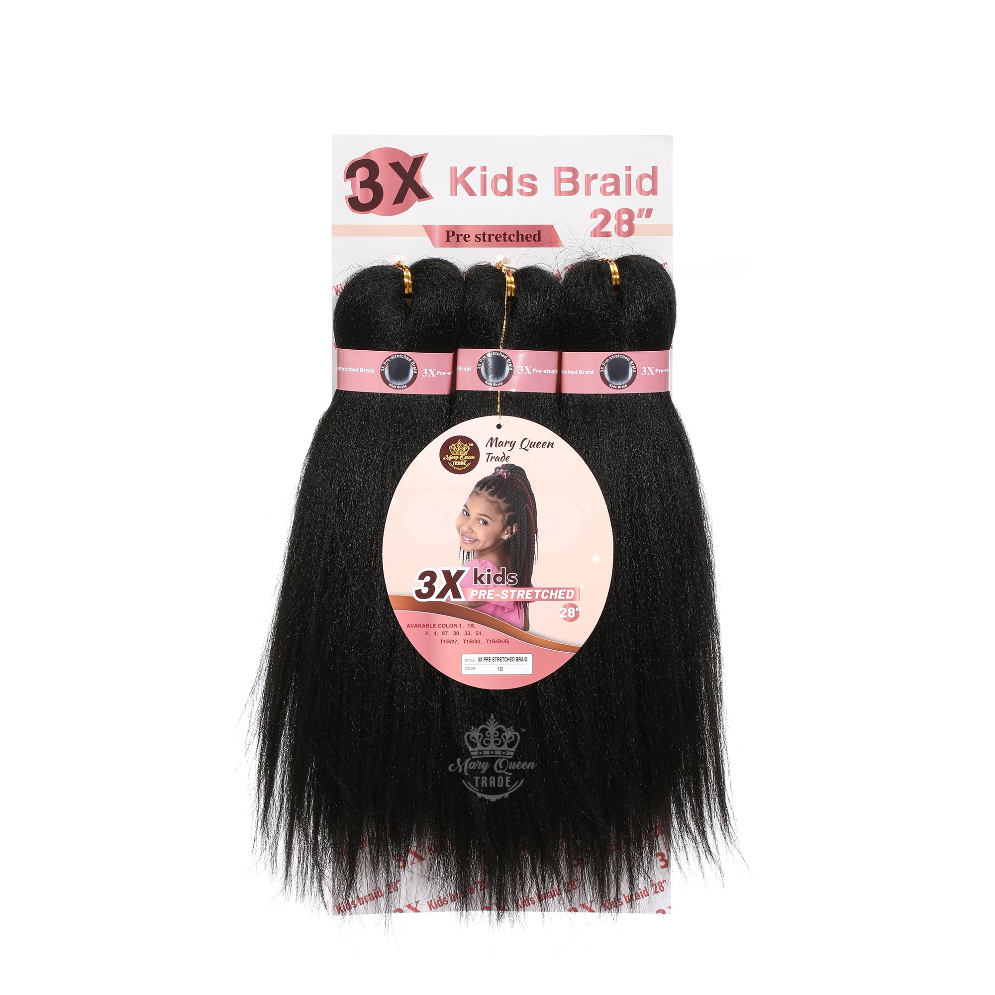 3X Kids Braids Pre-Stretched 28"