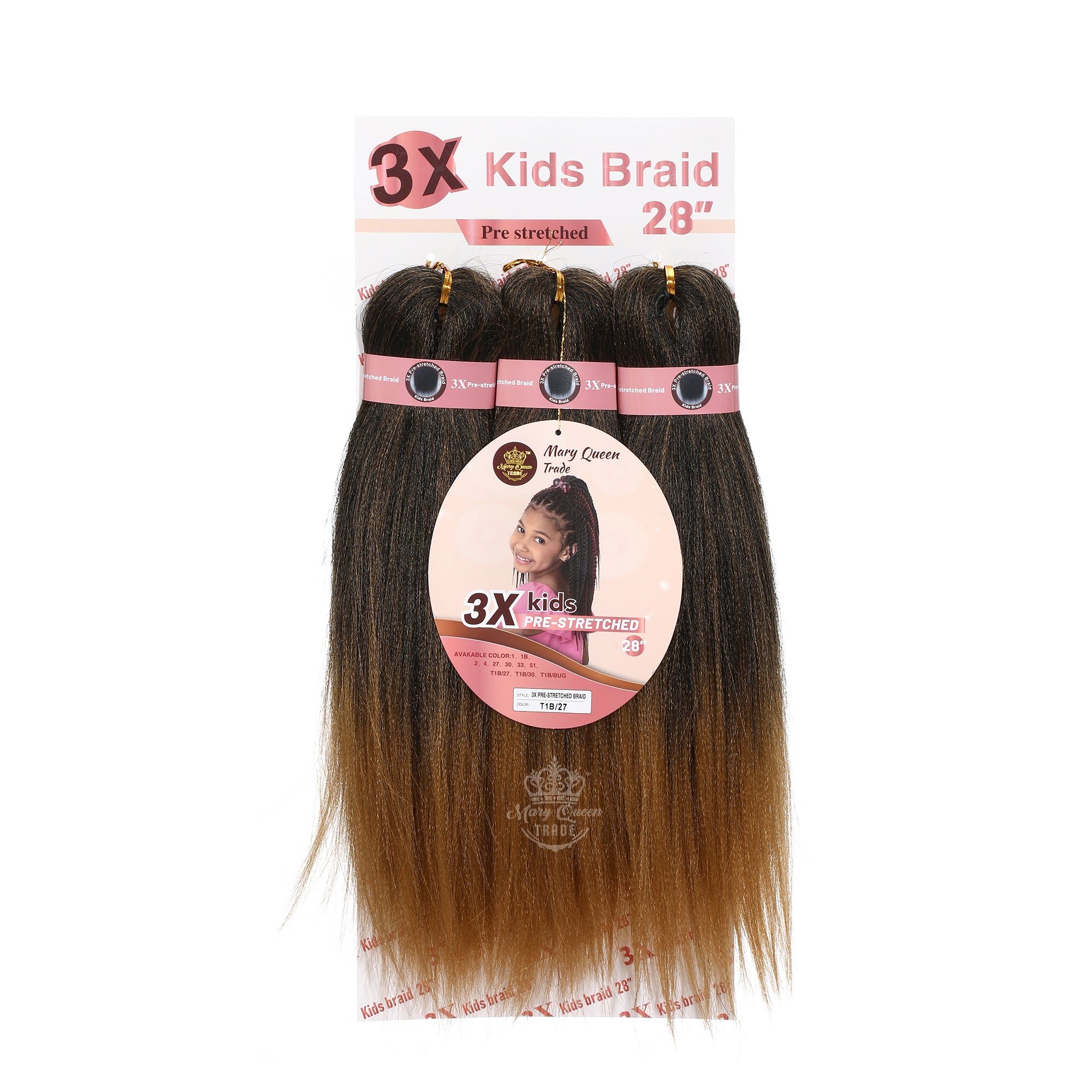 3X Kids Braids Pre-Stretched 28"