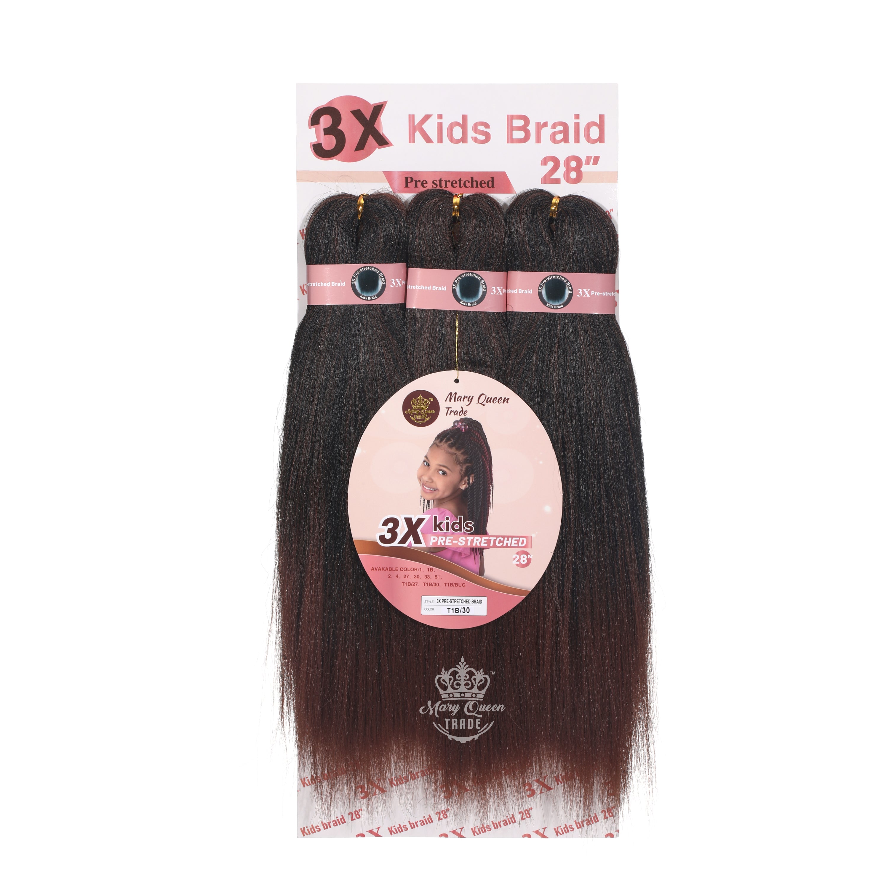 3X Kids Braids Pre-Stretched 28"