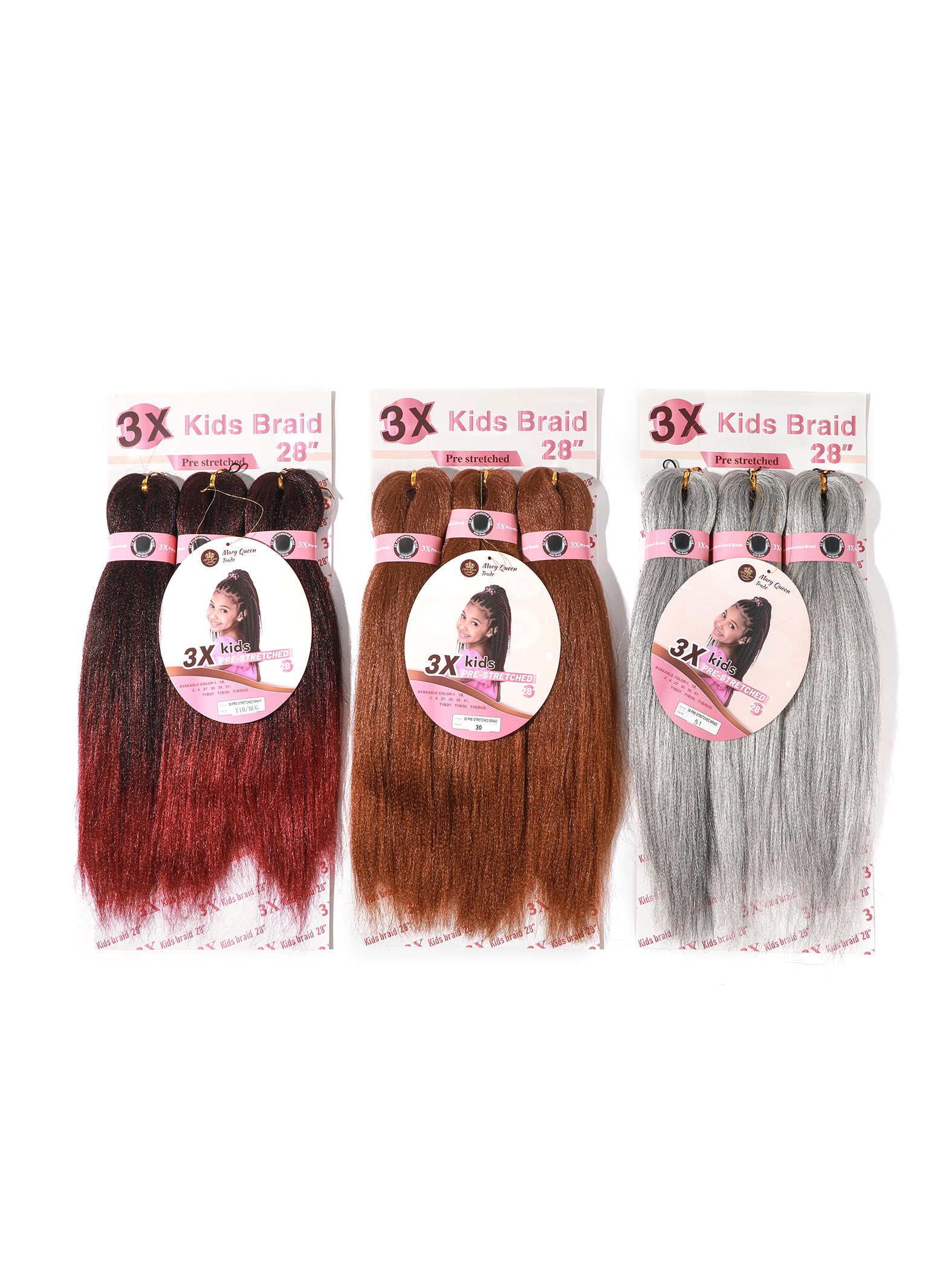 3X Kids Braids Pre-Stretched 28"