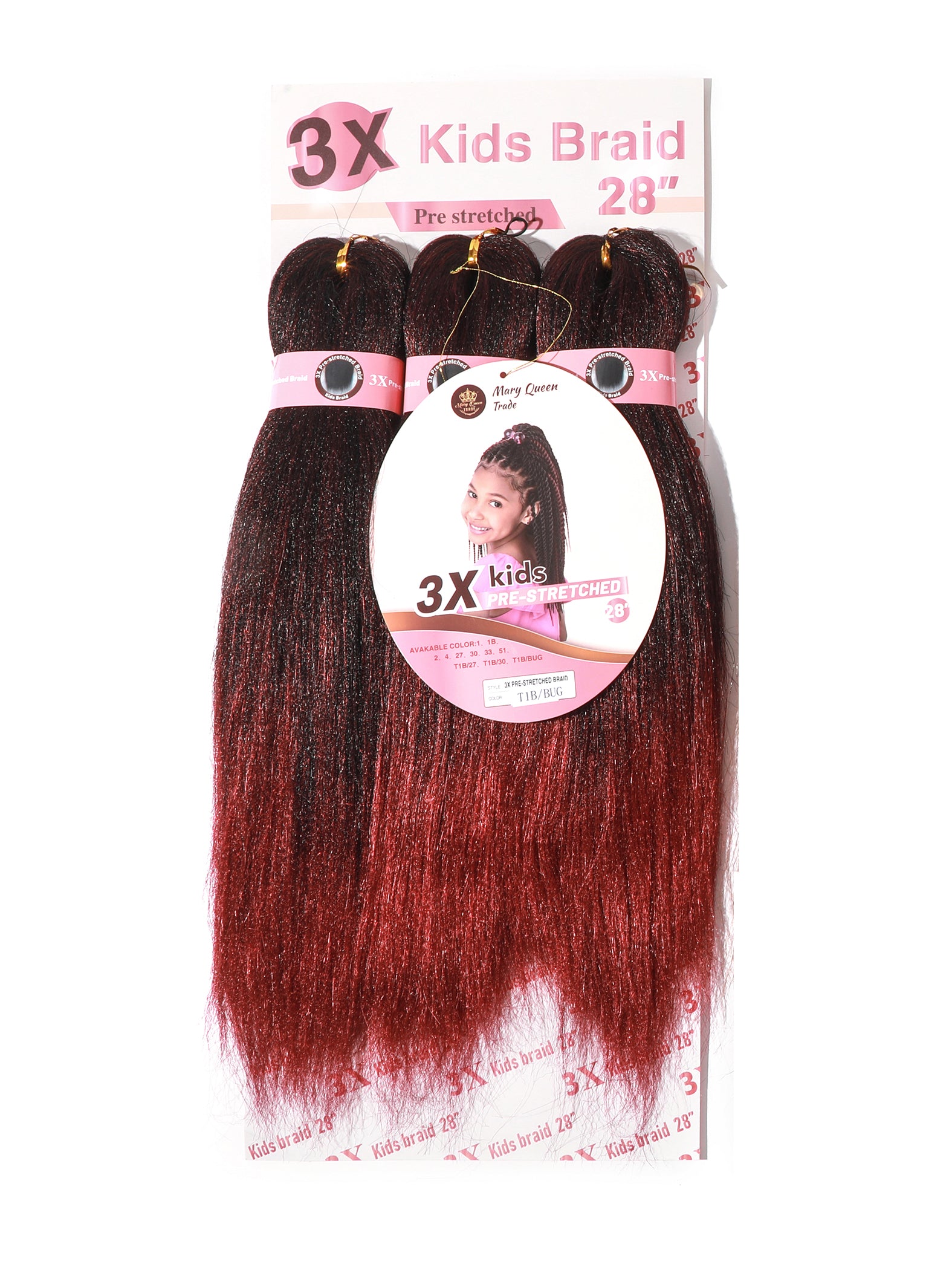 3X Kids Braids Pre-Stretched 28"