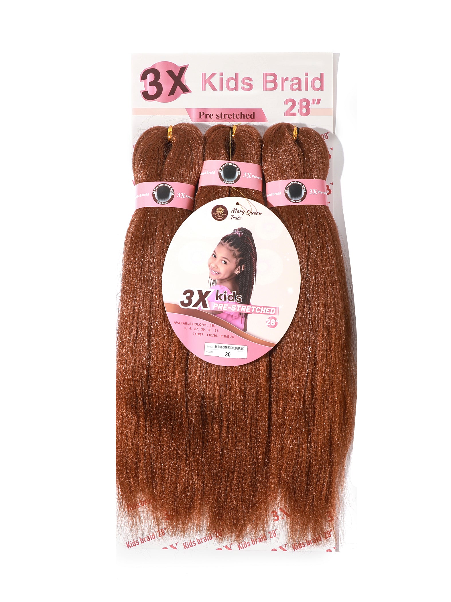 3X Kids Braids Pre-Stretched 28"