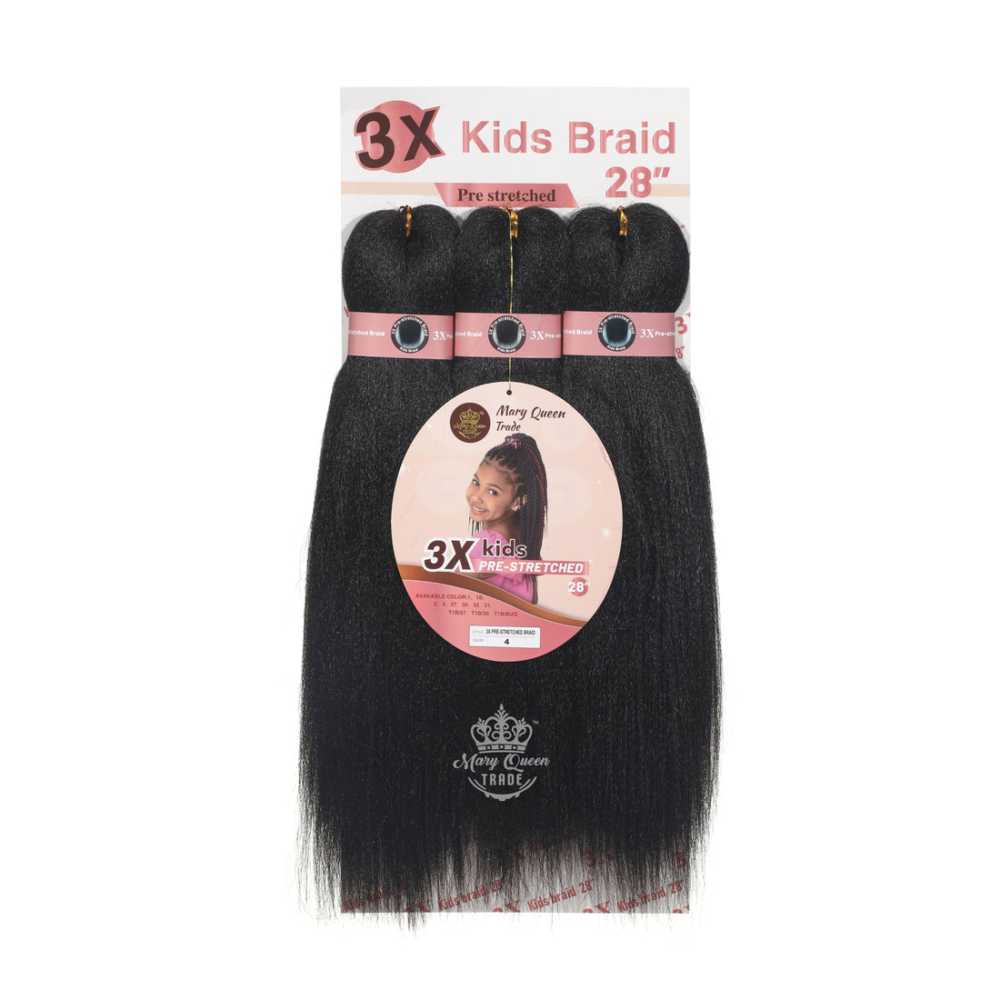 3X Kids Braids Pre-Stretched 28"