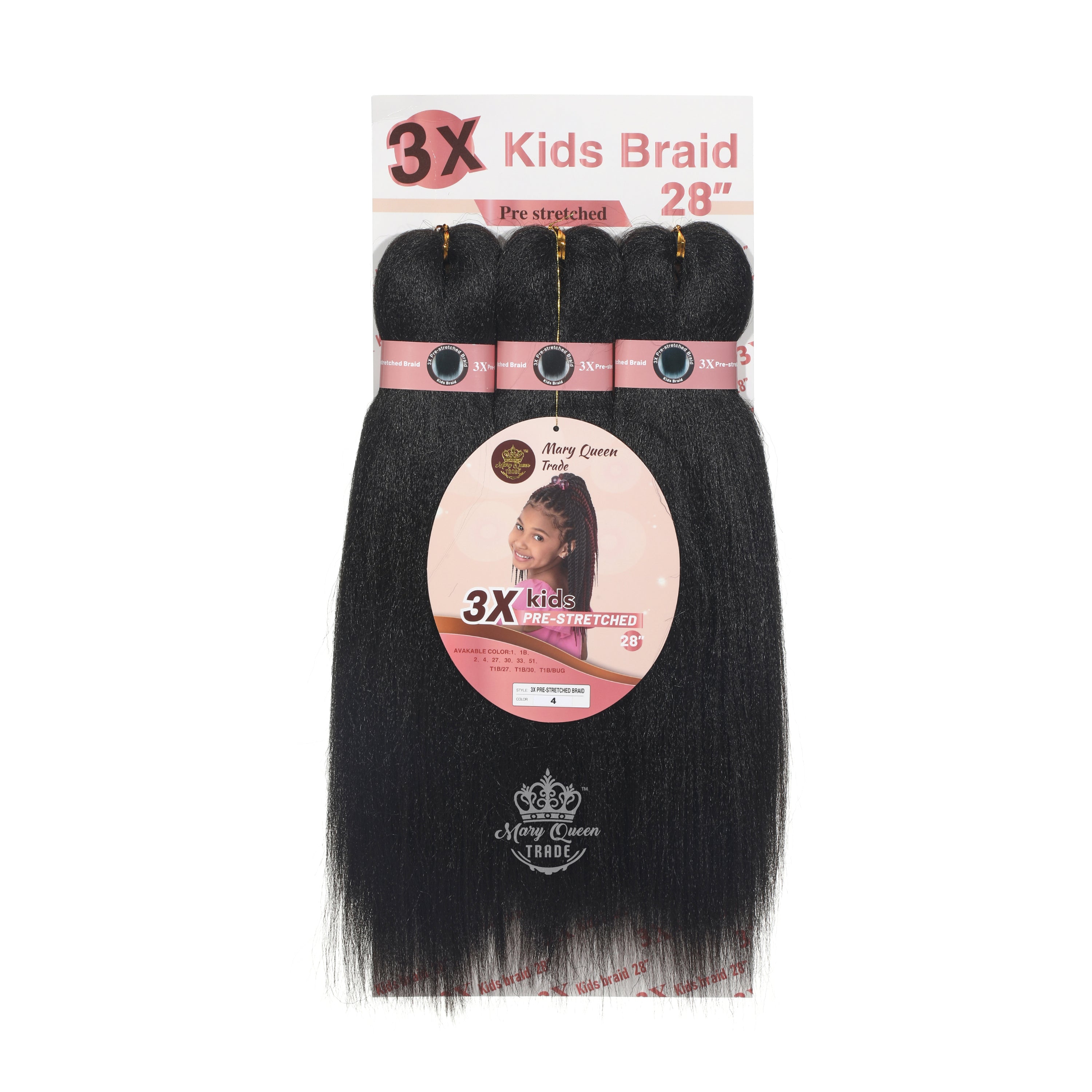 3X Kids Braids Pre-Stretched 28"