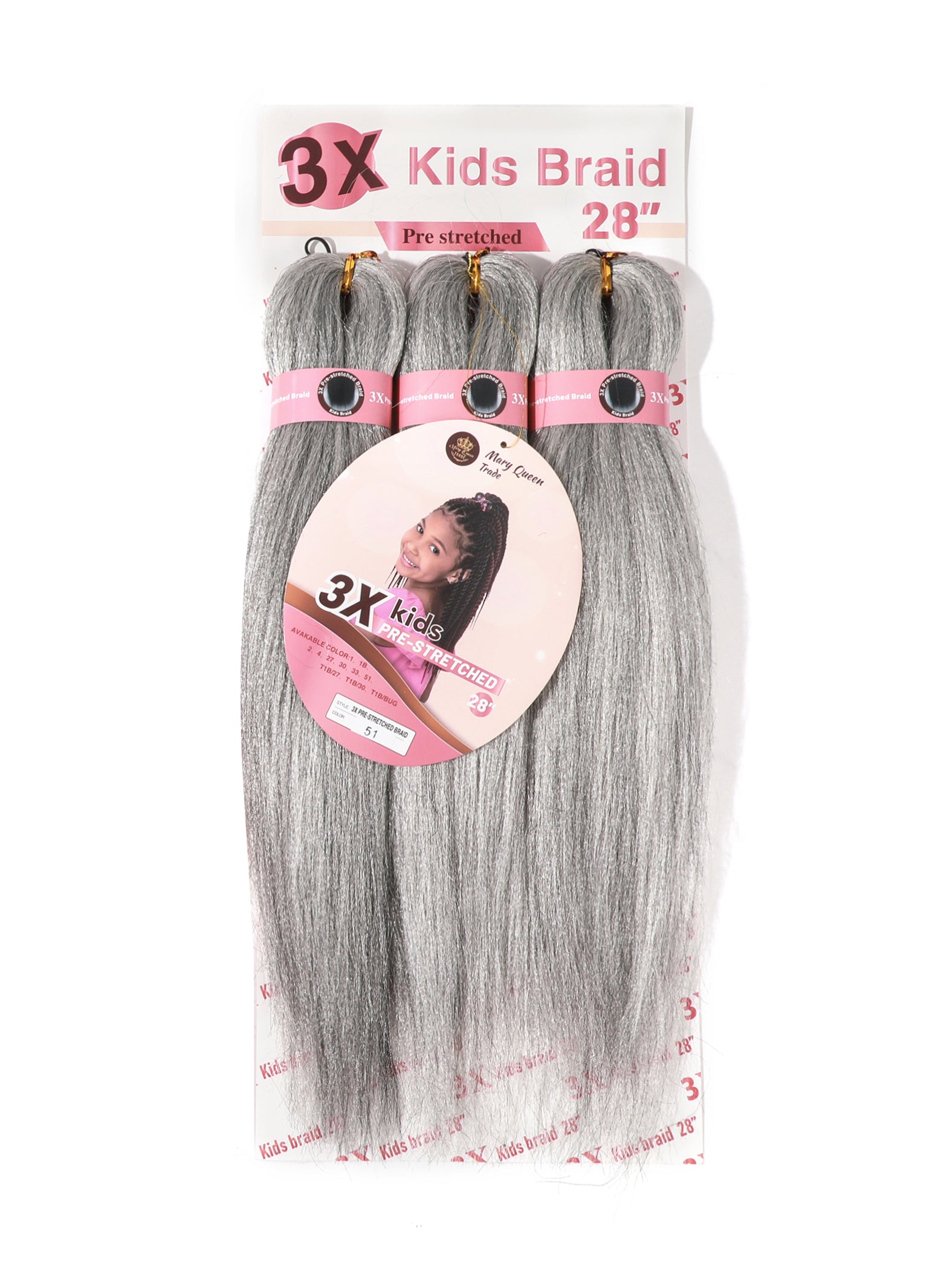 3X Kids Braids Pre-Stretched 28"