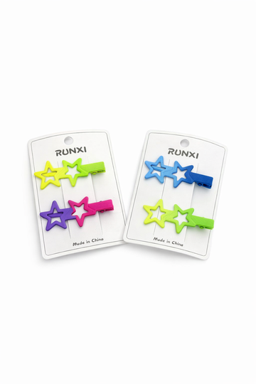 Star-Shaped Hair Clips – 2 Pairs