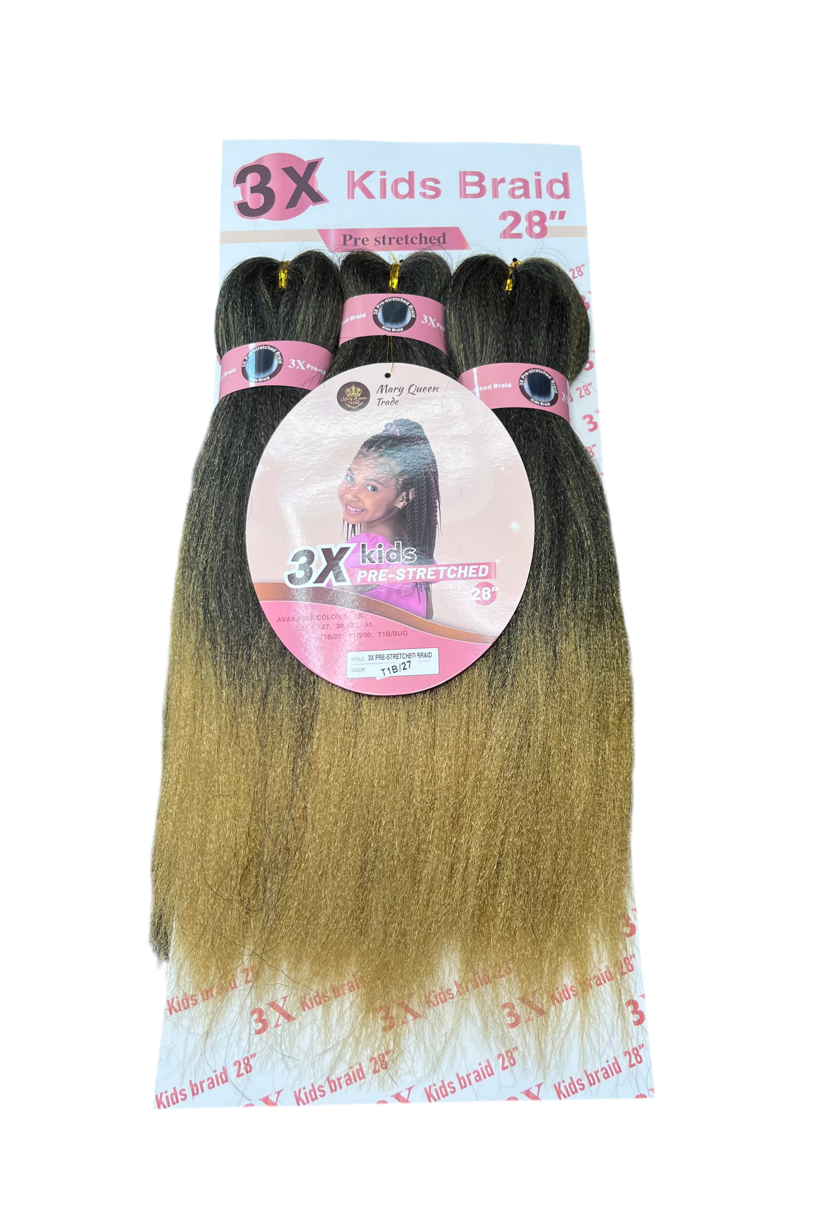 3X Kids Braids Pre-Stretched 28"