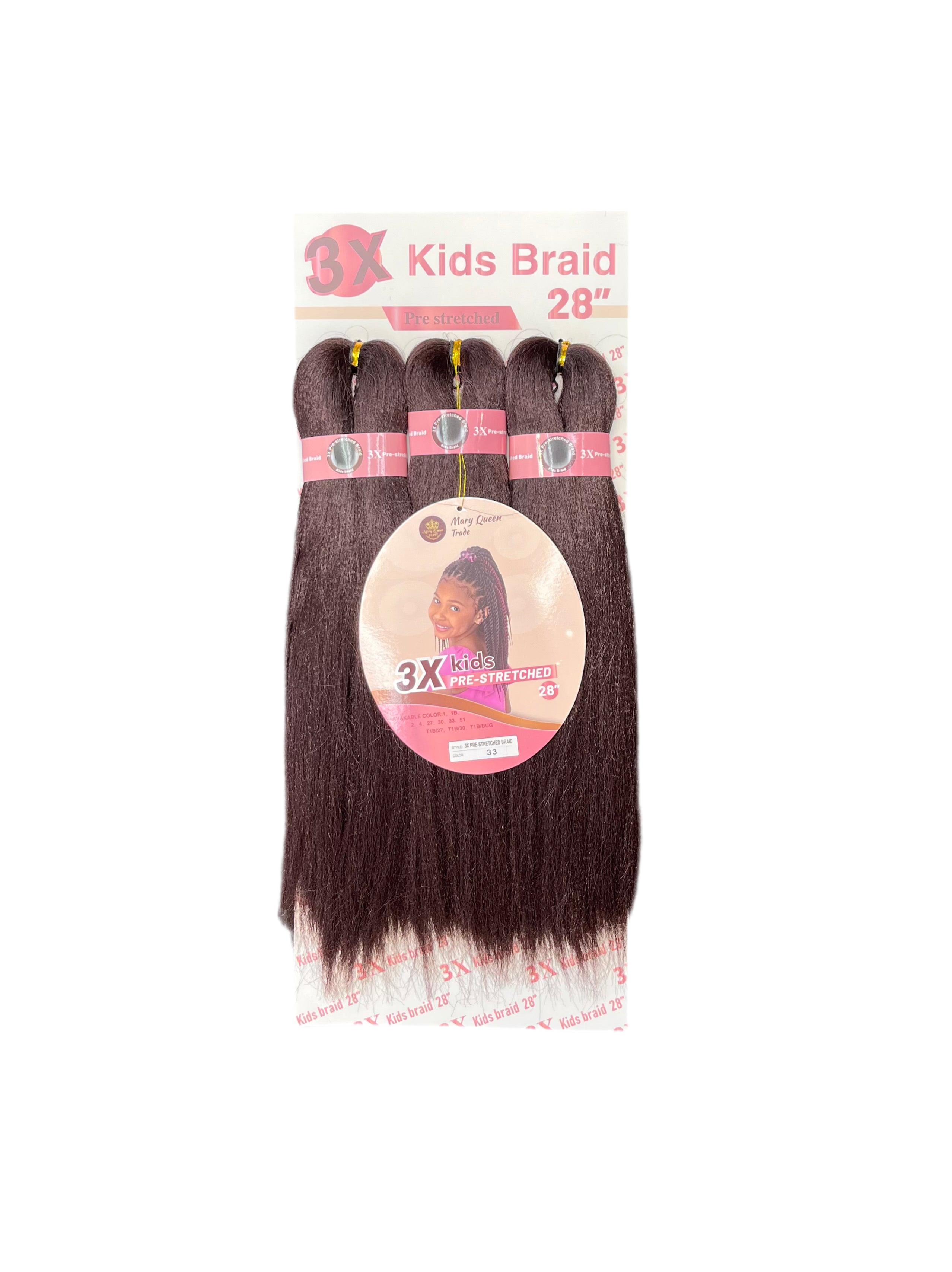 3X Kids Braids Pre-Stretched 28"