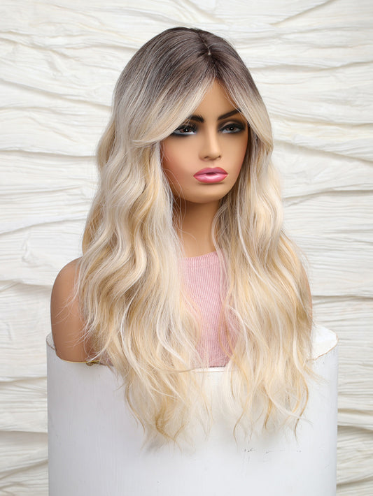 Blonde Bodywave Gold Highlight With Dark Roots Synthetic Wig LC2061-1