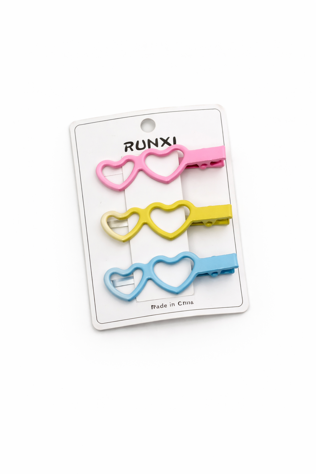 Heart-Shaped Hair Clips – 3 Pairs