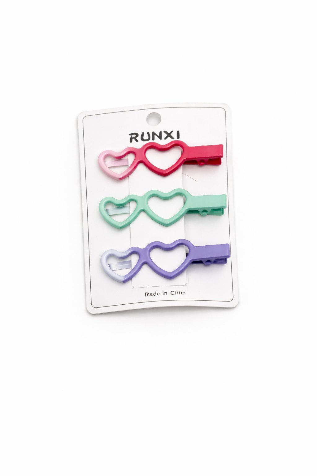 Heart-Shaped Hair Clips – 3 Pairs