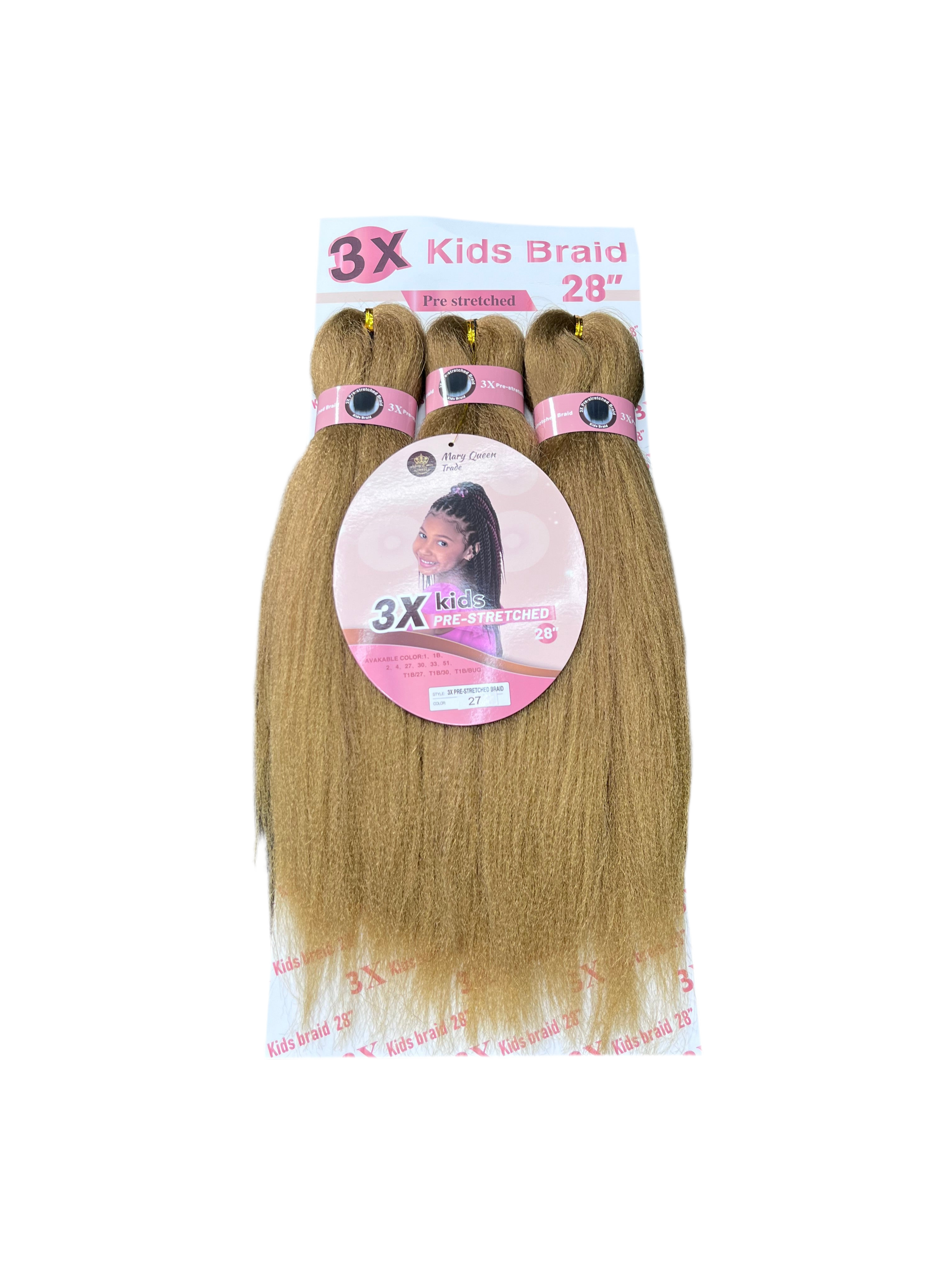 3X Kids Braids Pre-Stretched 28"
