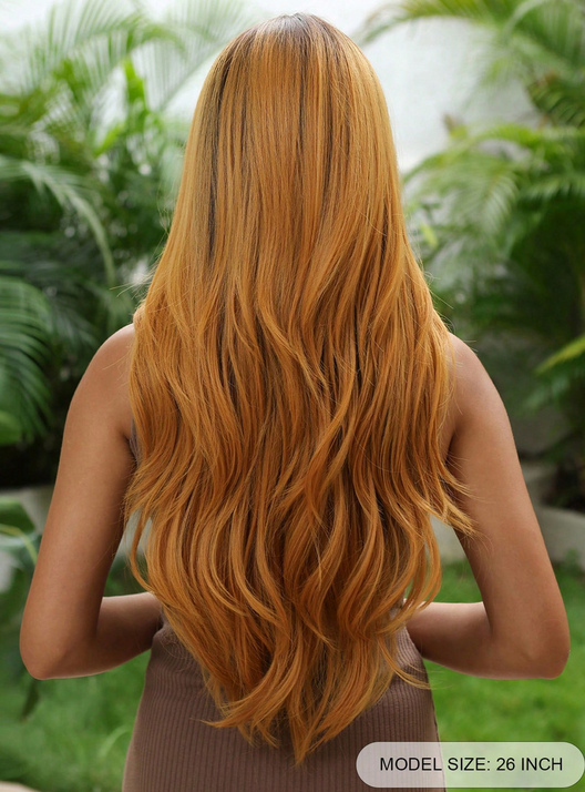 Golden Blonde Bodywave With Bangs Synthetic Wig LC2117-1