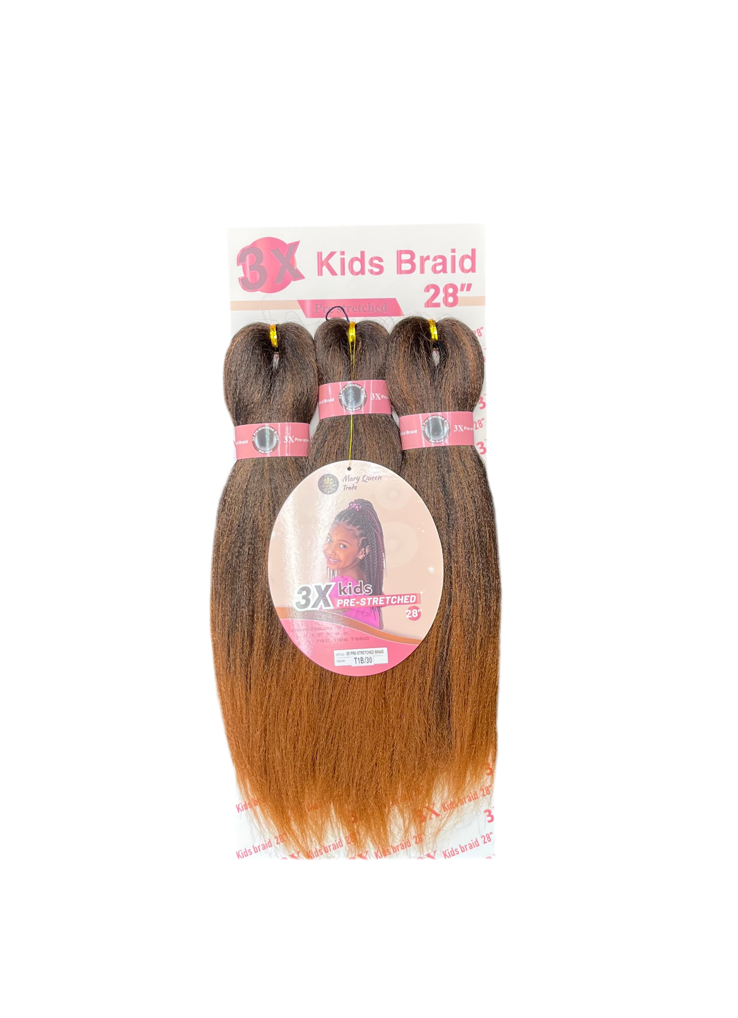 3X Kids Braids Pre-Stretched 28"