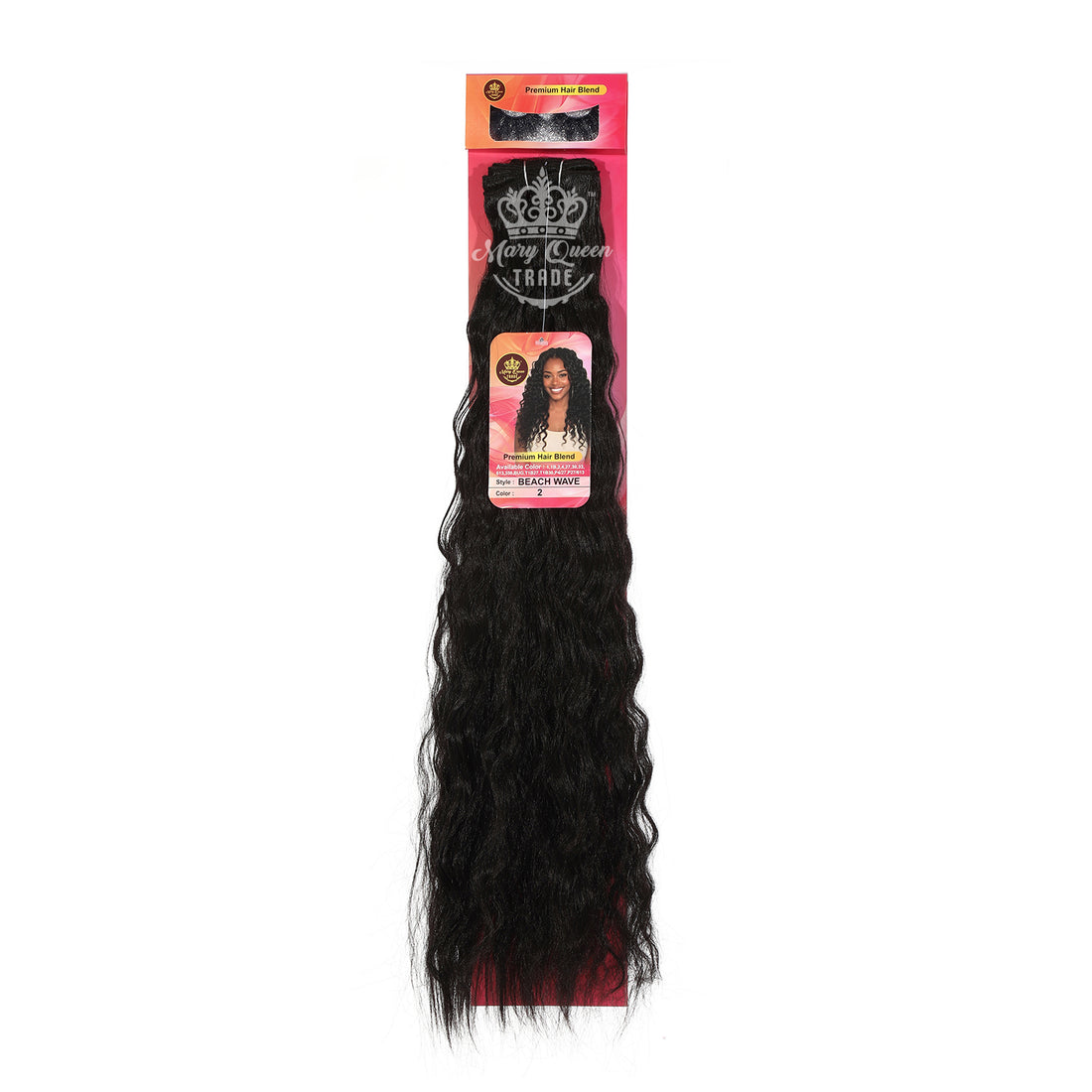 Mary Queen BioProtein™ Beach Wave Hair Extensions – 18"