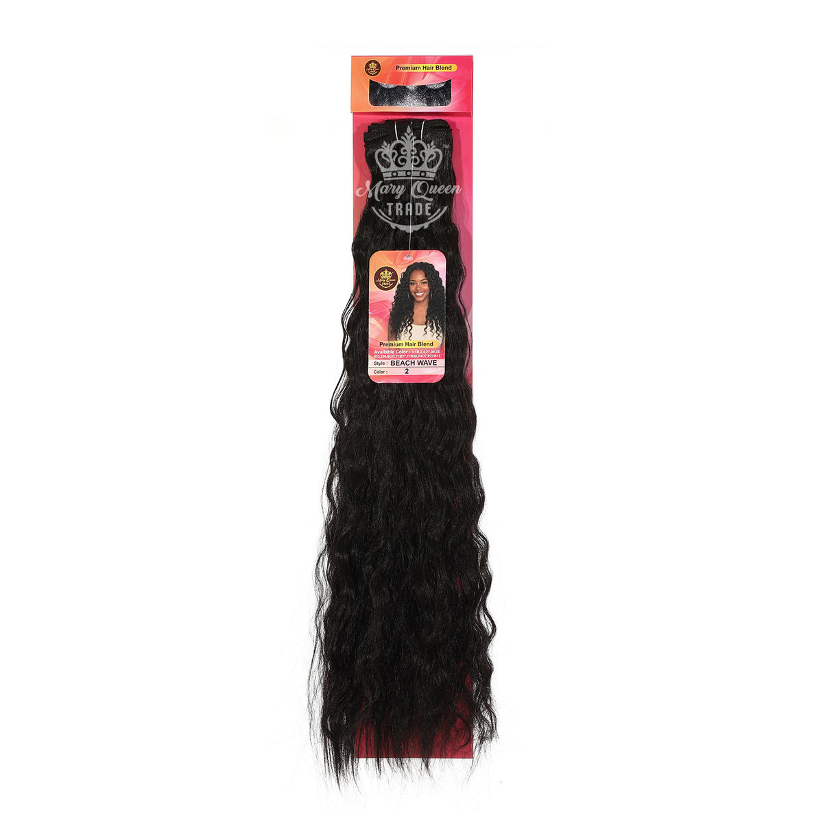 Mary Queen BioProtein™ Beach Wave Hair Extensions – 18" – Wholesale