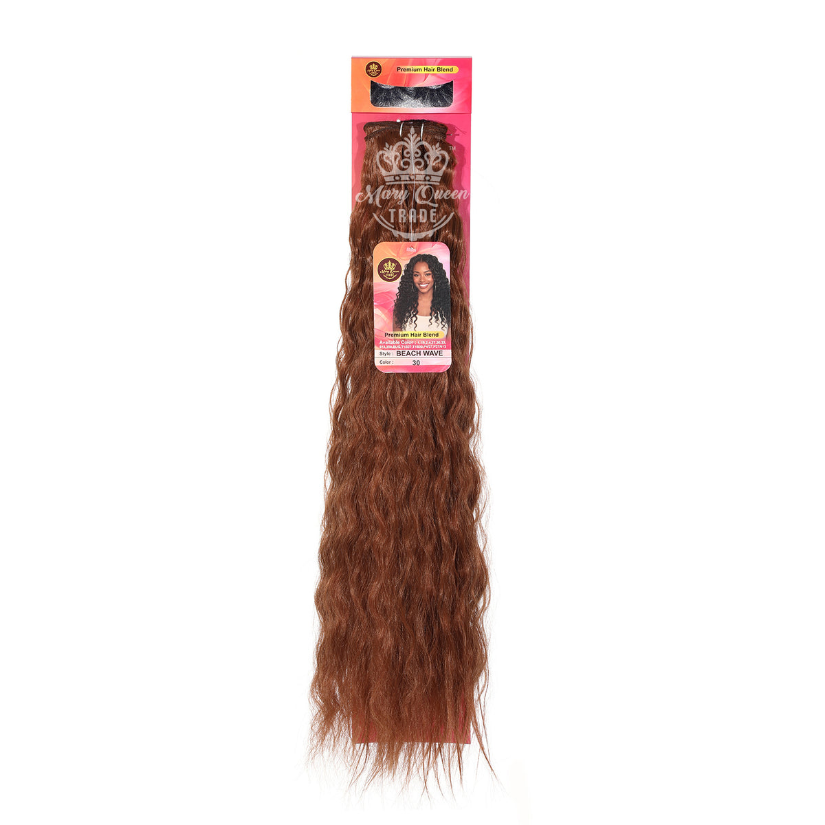 Mary Queen BioProtein™ Beach Wave Hair Extensions – 18" – Wholesale