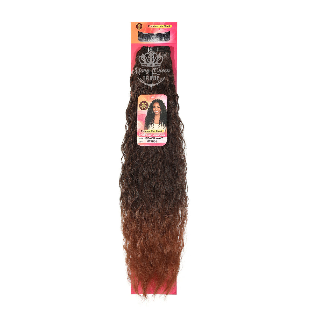 Mary Queen BioProtein™ Beach Wave Hair Extensions – 18" – Wholesale