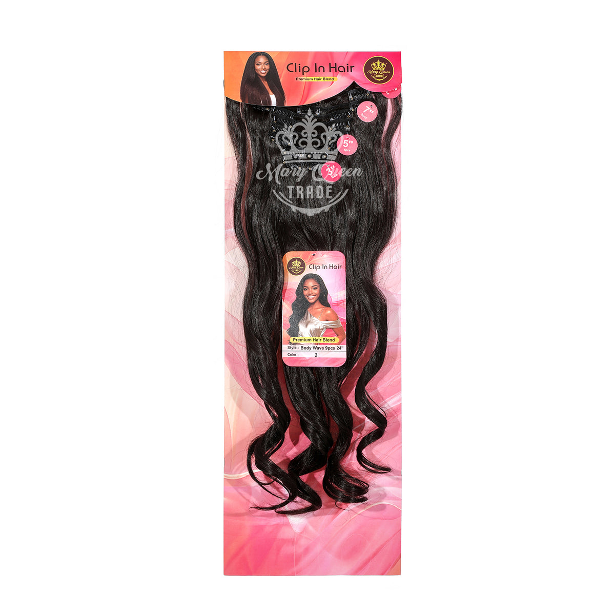Mary Queen BioProtein™ Body Wave 9-Piece Clip-In Hair – 24"