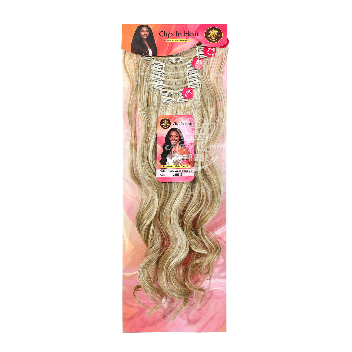 Mary Queen BioProtein™ Body Wave 9-Piece Clip-In Hair – 24"