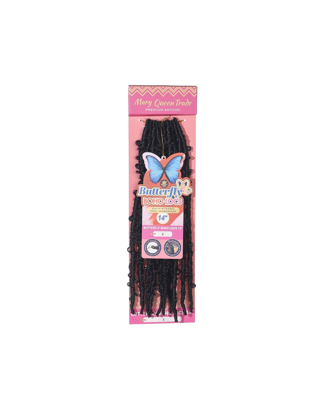 Tresses bouloches papillon 14"