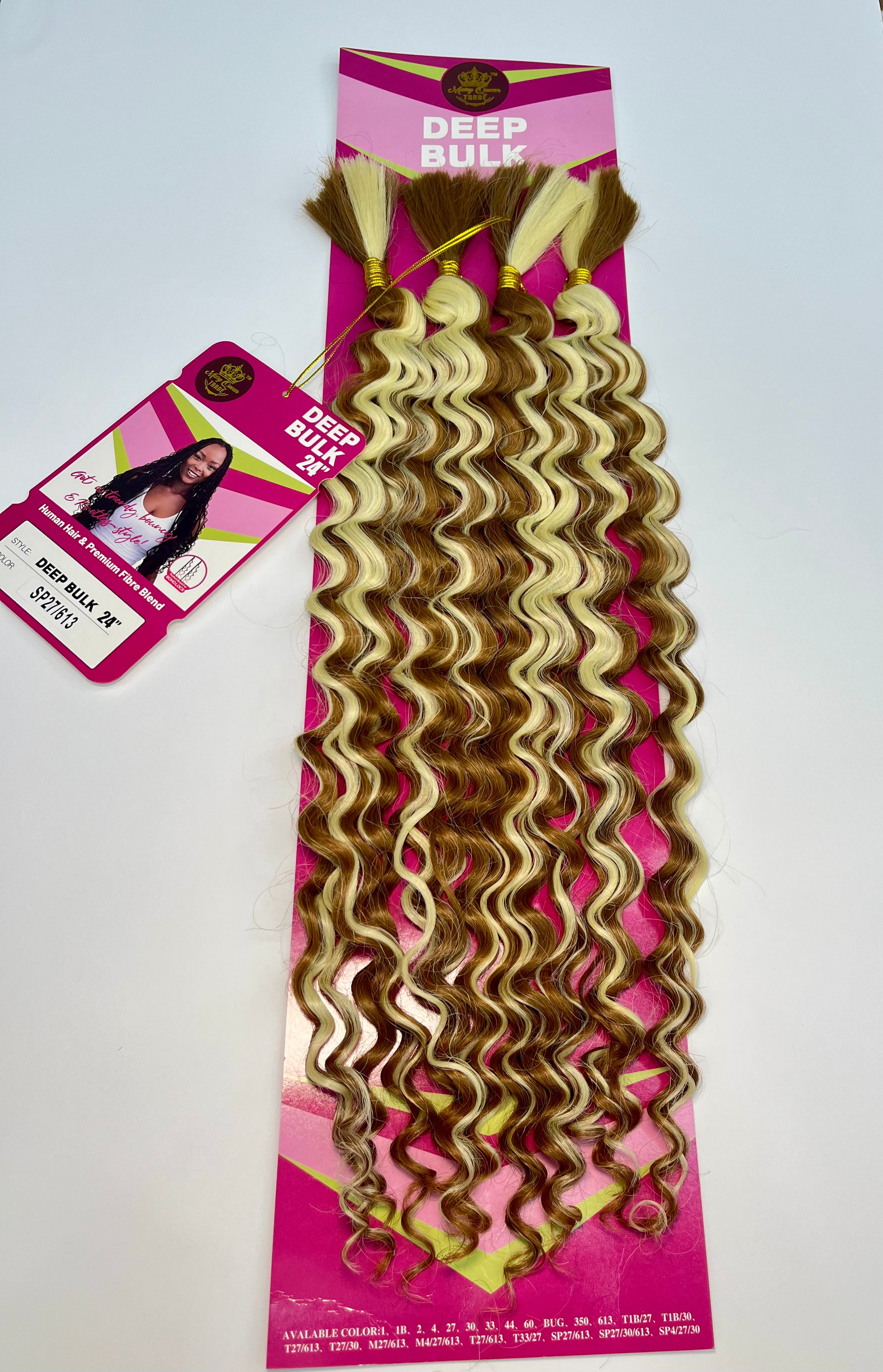 Natural-looking deep wave synthetic braiding hair 24 inches