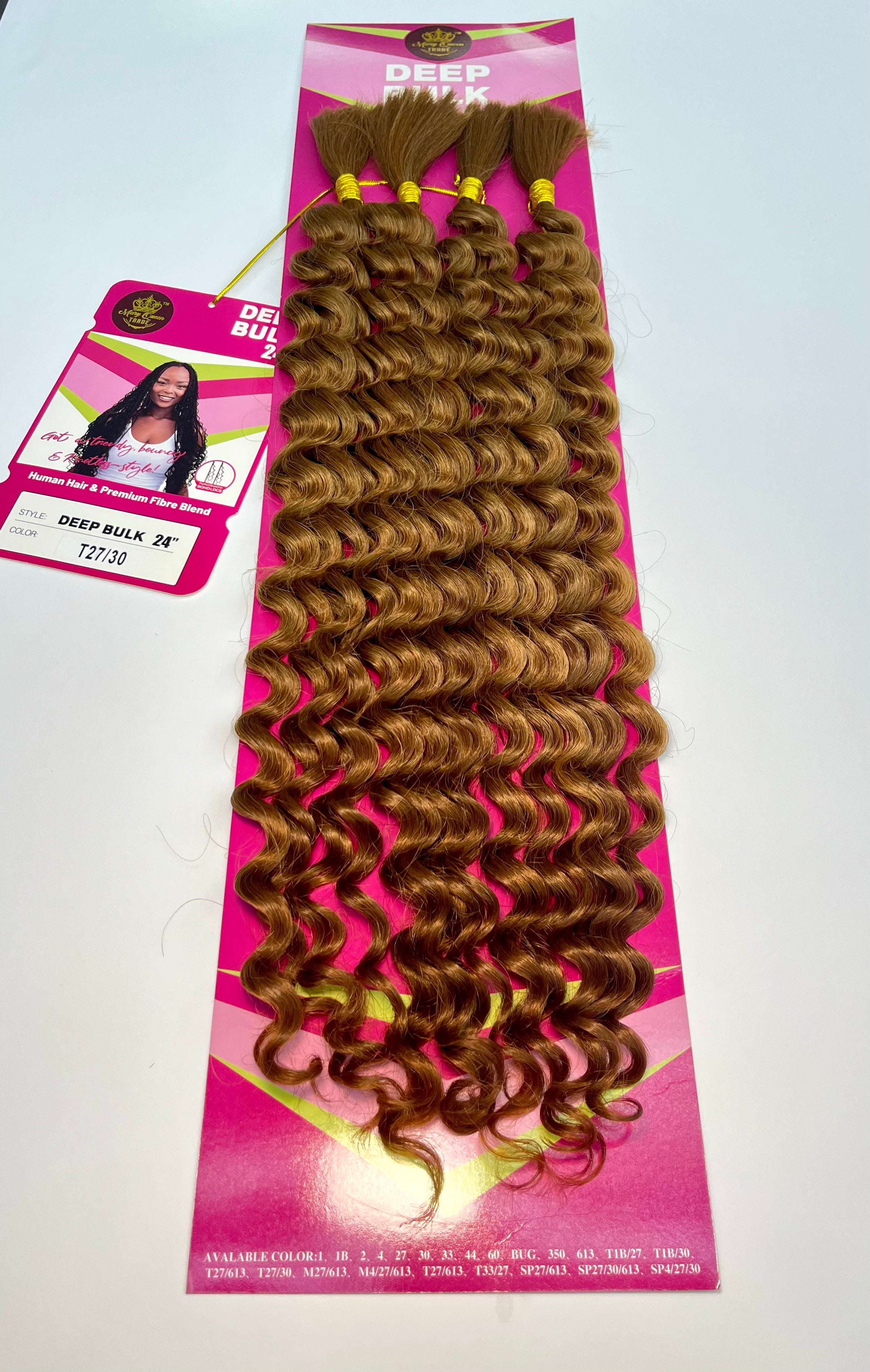 Mélange de cheveux humains Boho Deep Bulk 24"