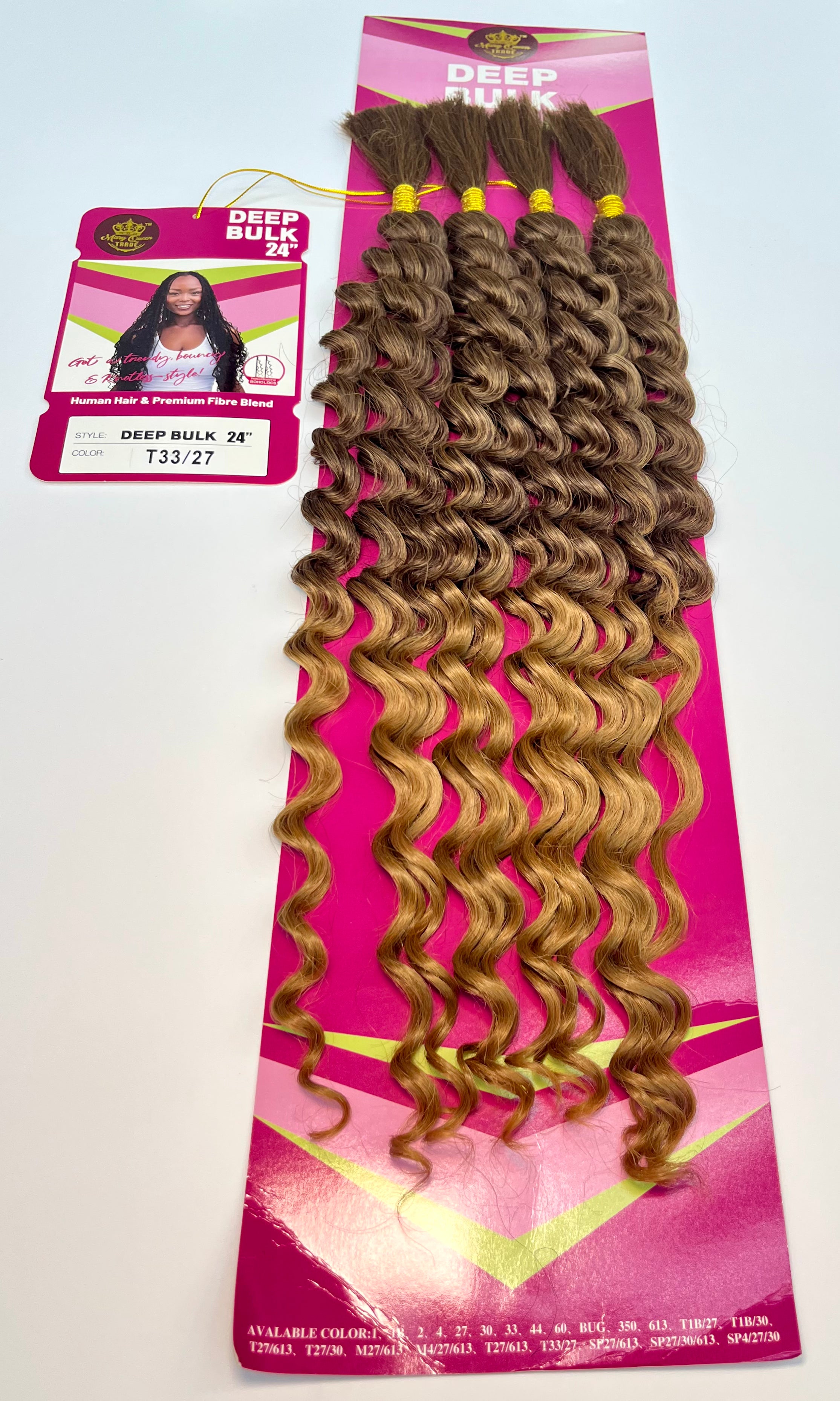 Mélange de cheveux humains Boho Deep Bulk 24"