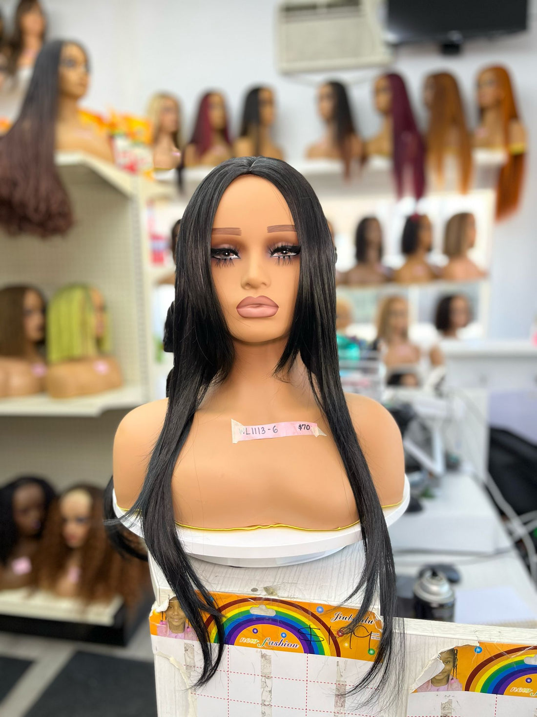 Long Wavy Black Synthetic Wigs - WL1113-6