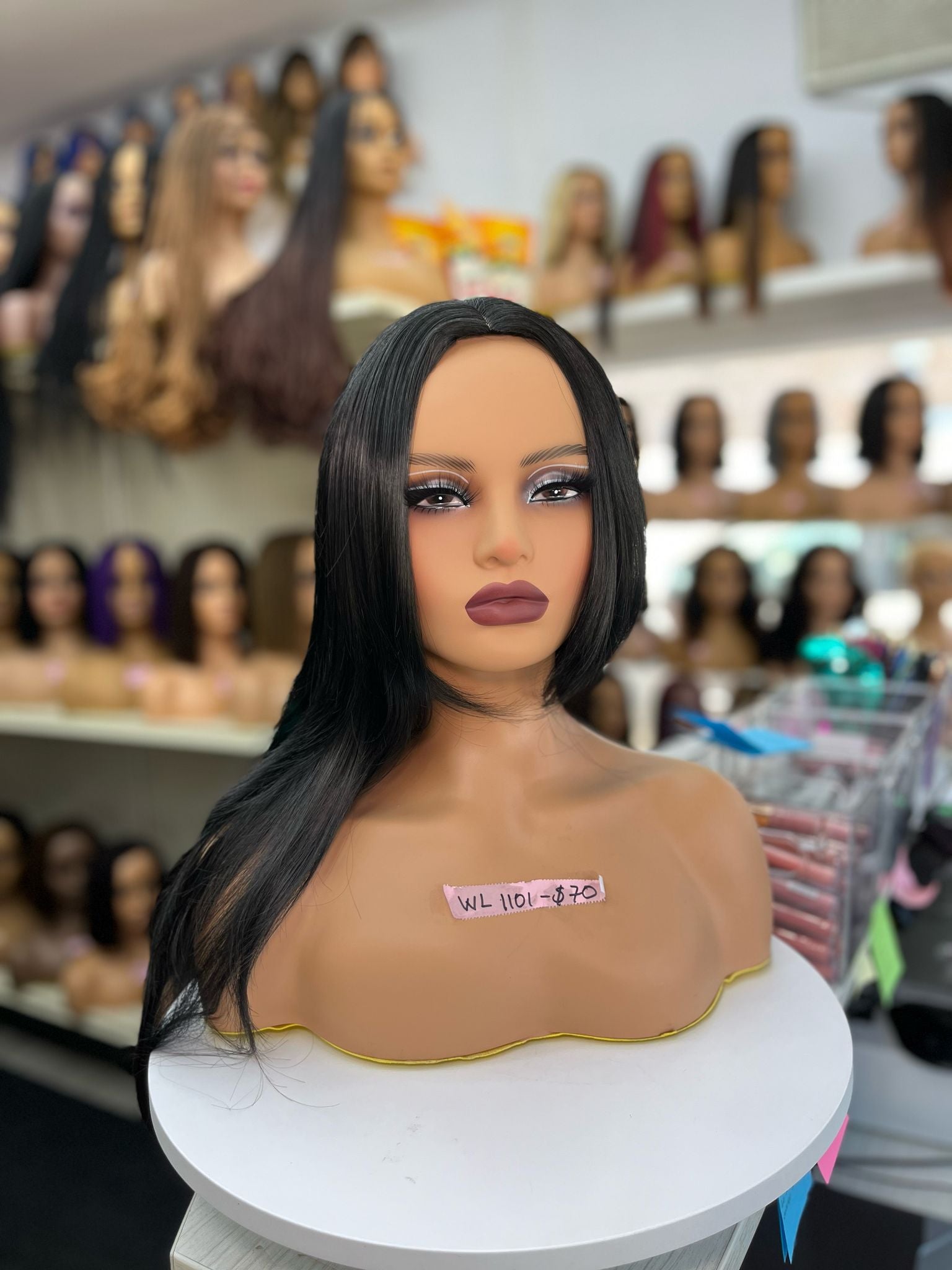 Long Straight Black Synthetic Wigs - WL1101