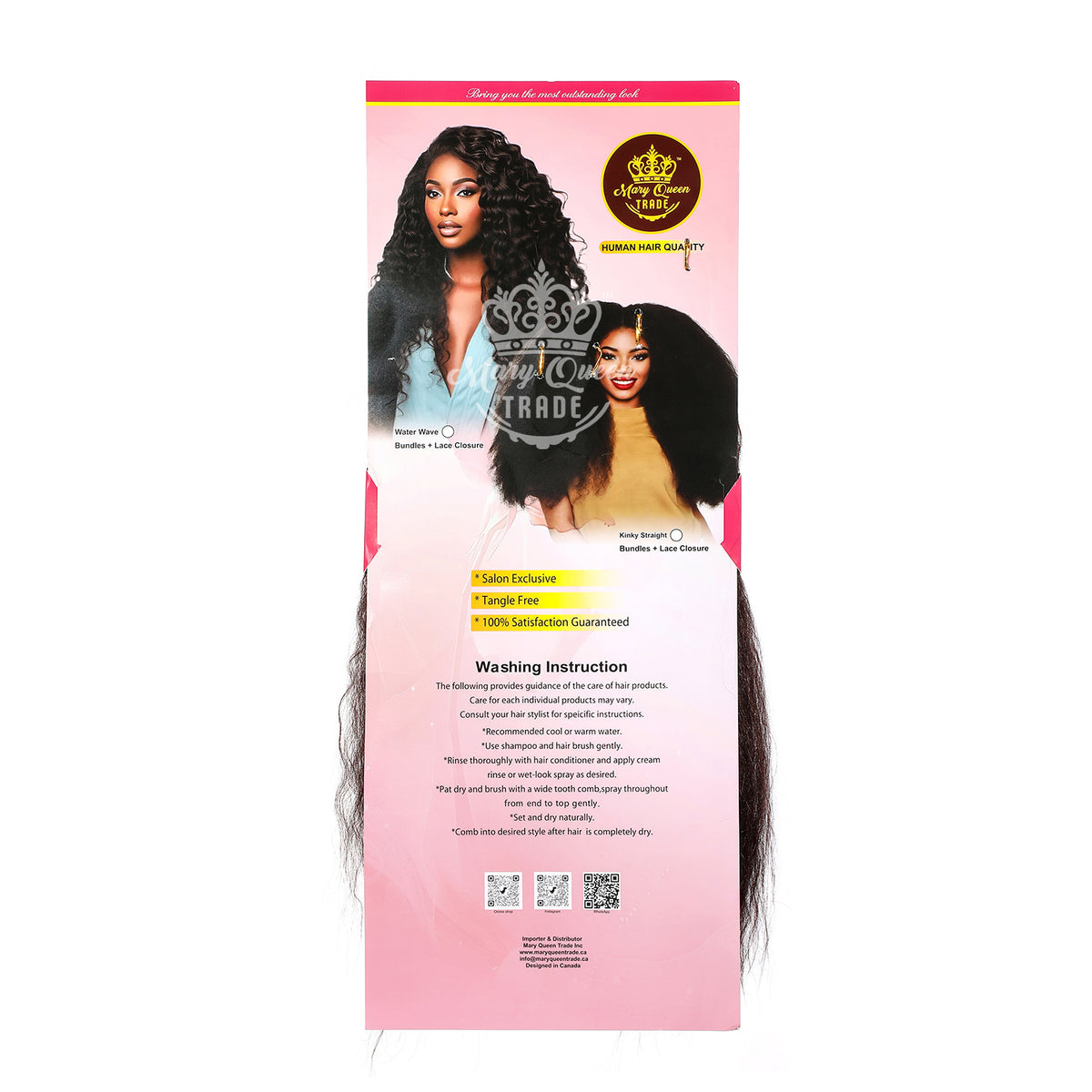 Mary Queen BioProtein™ Kinky Straight 4-Bundle Set with Closure – 20"–24"