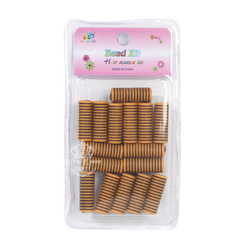 Wooden Hair Beads Kit – Natural Brown