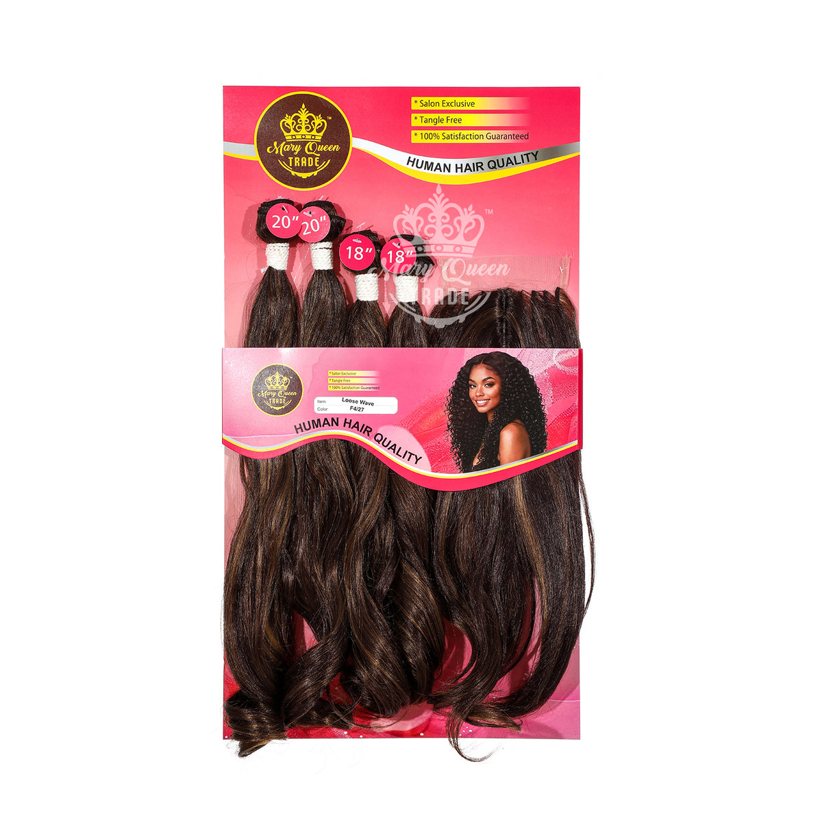 Mary Queen BioProtein™ Loose Wave 4-Bundle Set with Closure – 18"–20"