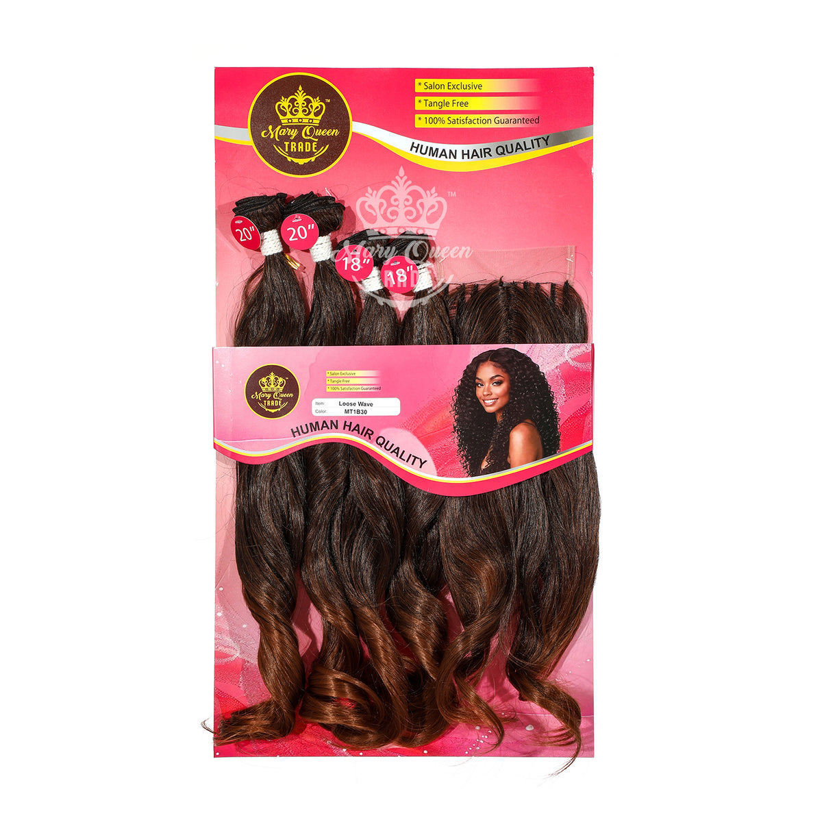 Mary Queen BioProtein™ Loose Wave 4-Bundle Set with Closure – 18"–20"