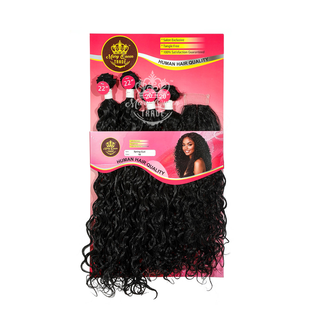 Mary Queen BioProtein™ Spring Curl 4-Bundle Set with Closure – 20"–22"