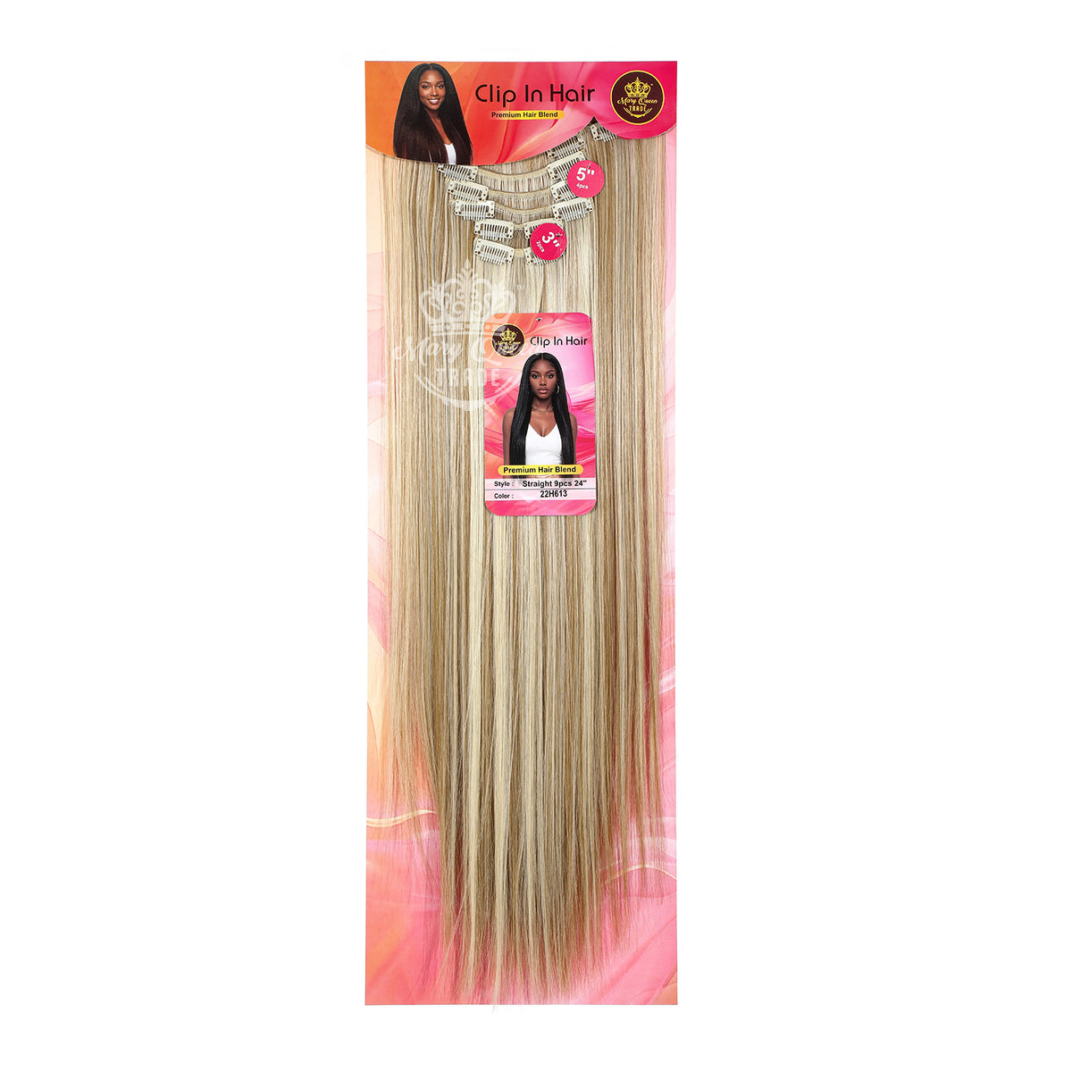 Mary Queen BioProtein™ Straight 9-Piece Clip-In Hair – 24"